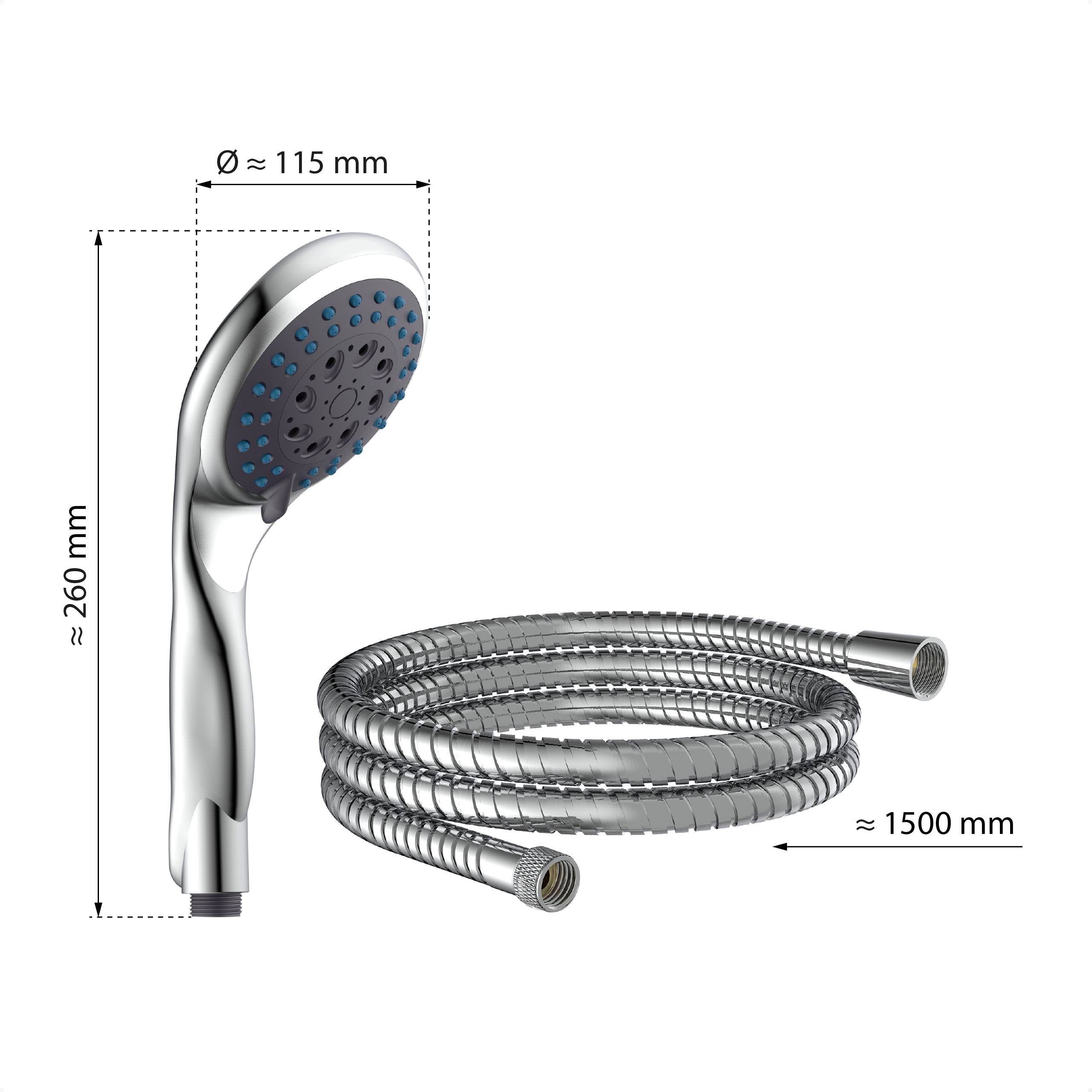 WELLY Handbrause-Set, Chrom