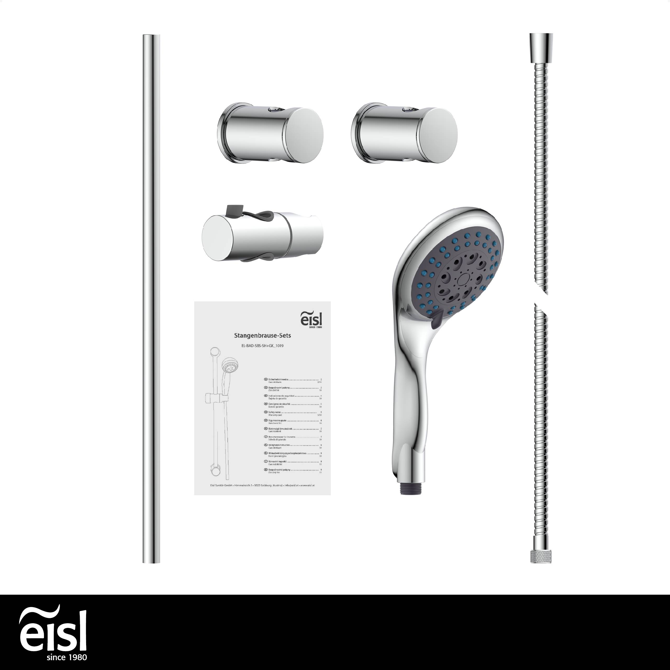 WELLY Stangenbrause-Set, Chrom