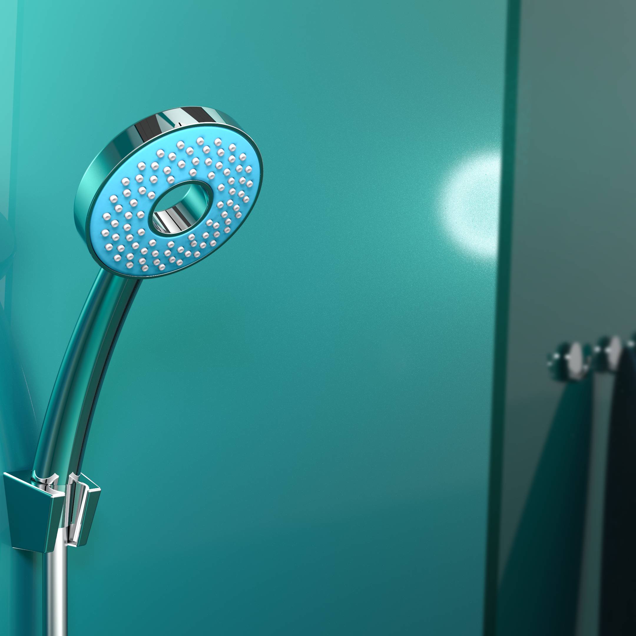RIO Handbrause, Chrom/Türkis