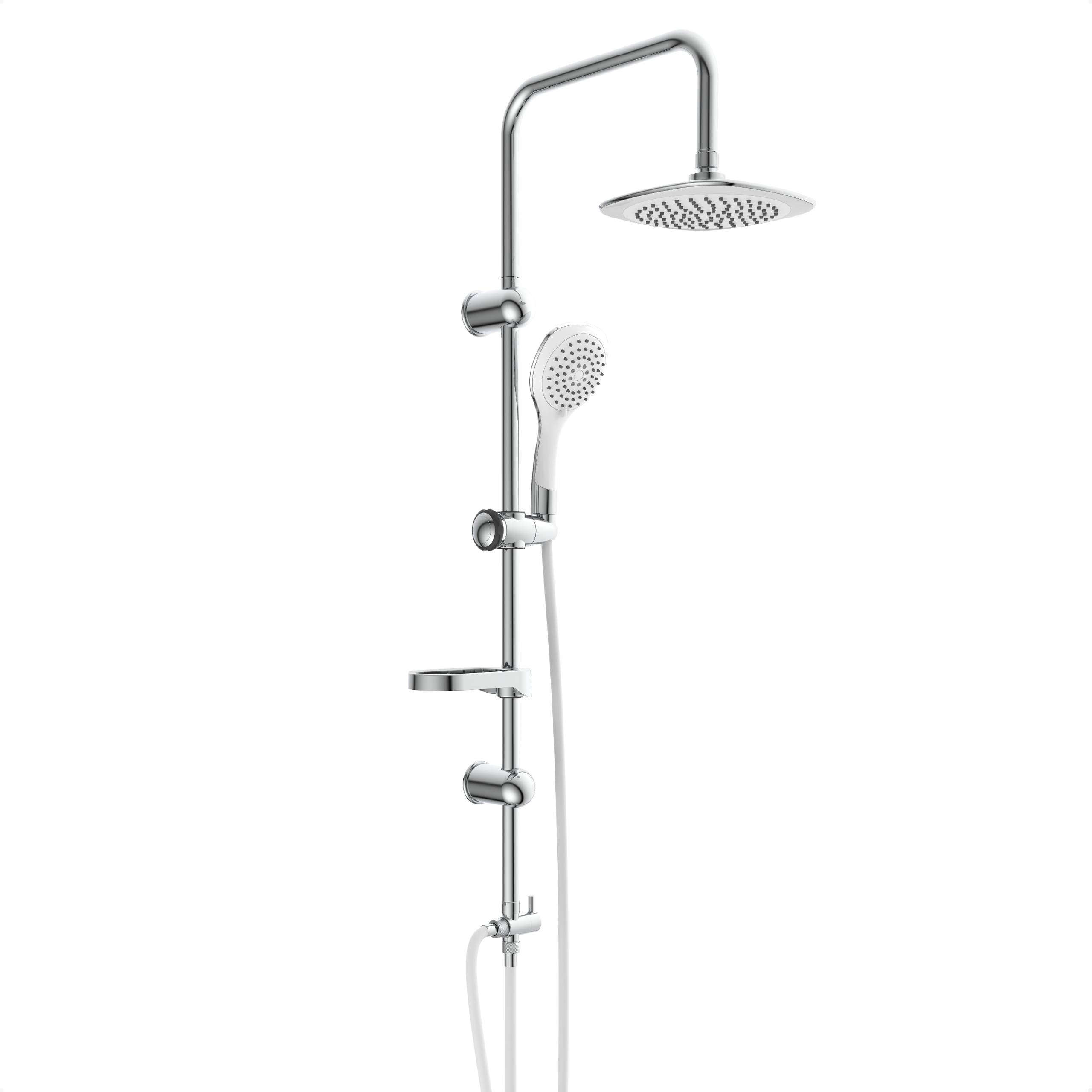 DUSCHTRAUM Überkopfbrause-Set, Chrom/Weiß