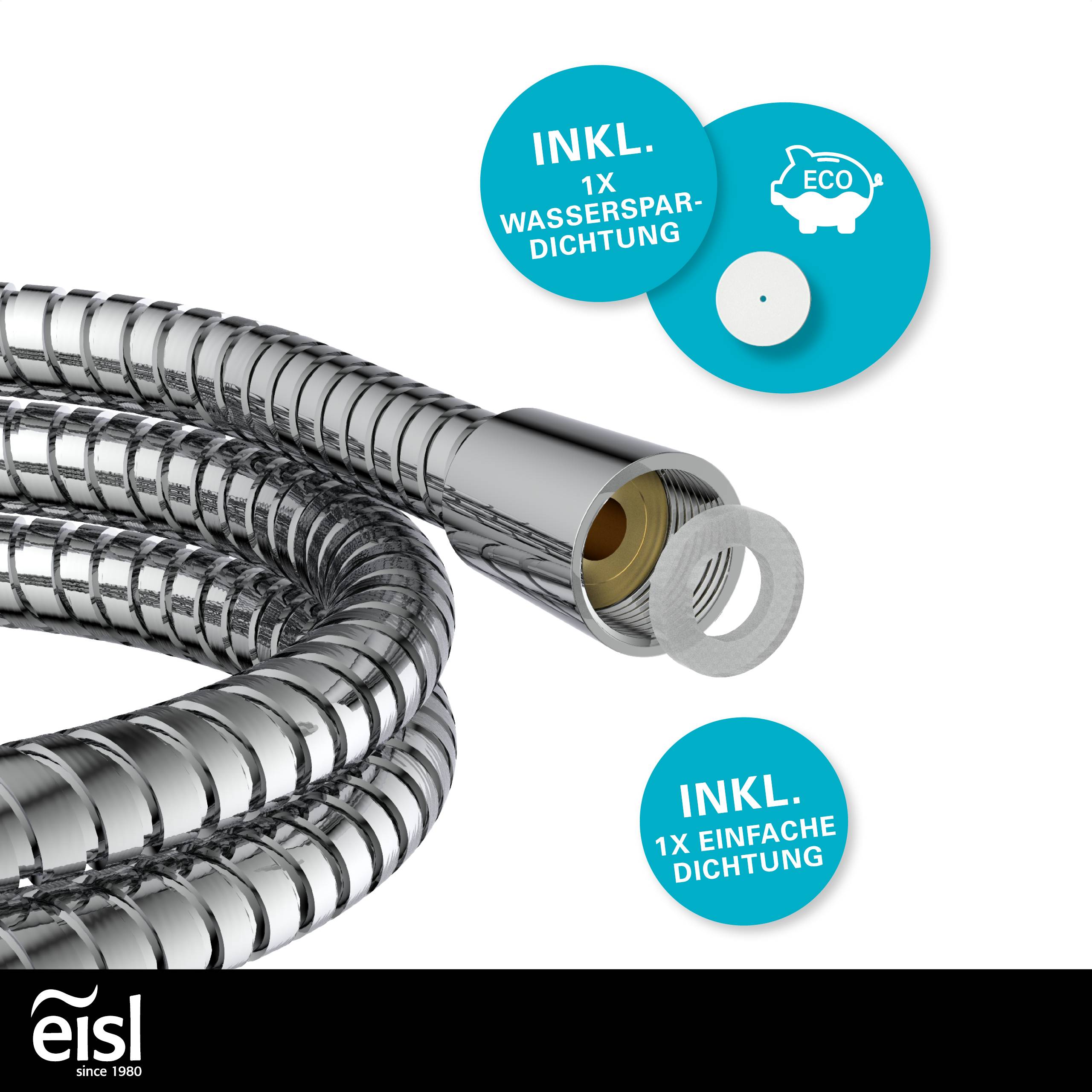 Brauseschlauch 150 cm, Edelstahl