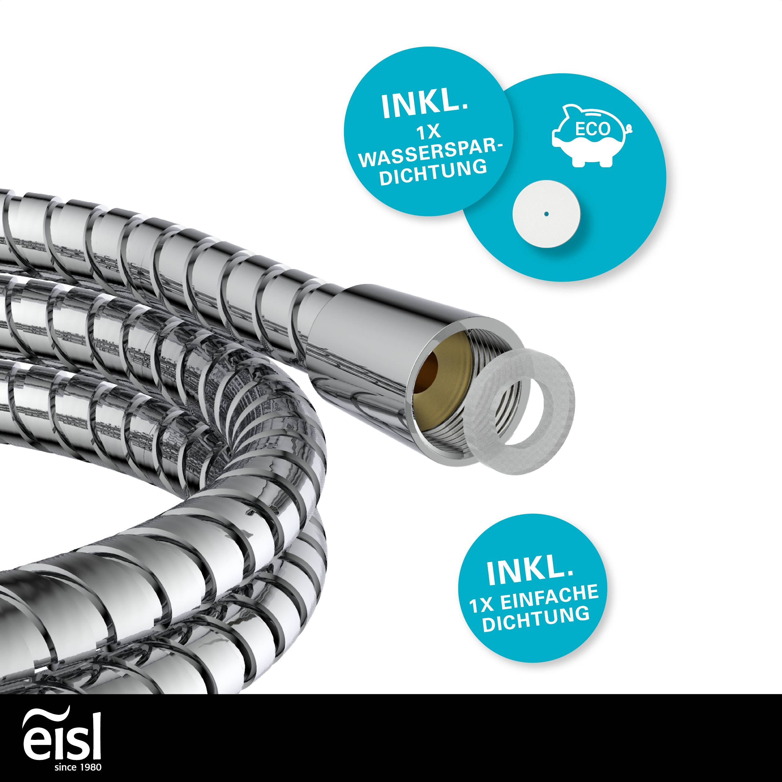 Brauseschlauch 175 cm, Edelstahl