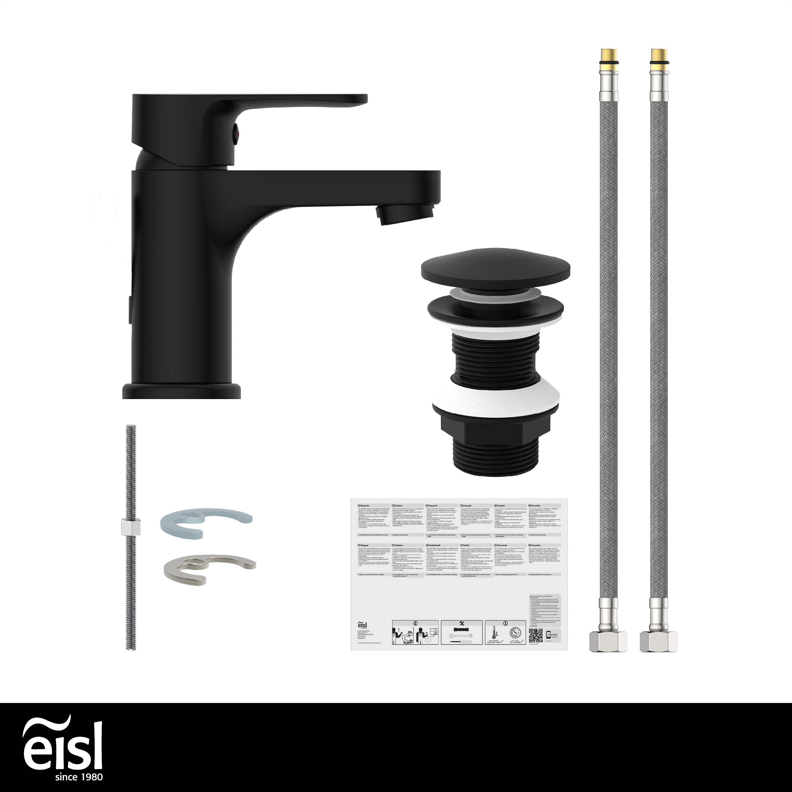 CLAUDIO Waschtischarmatur, Schwarz matt