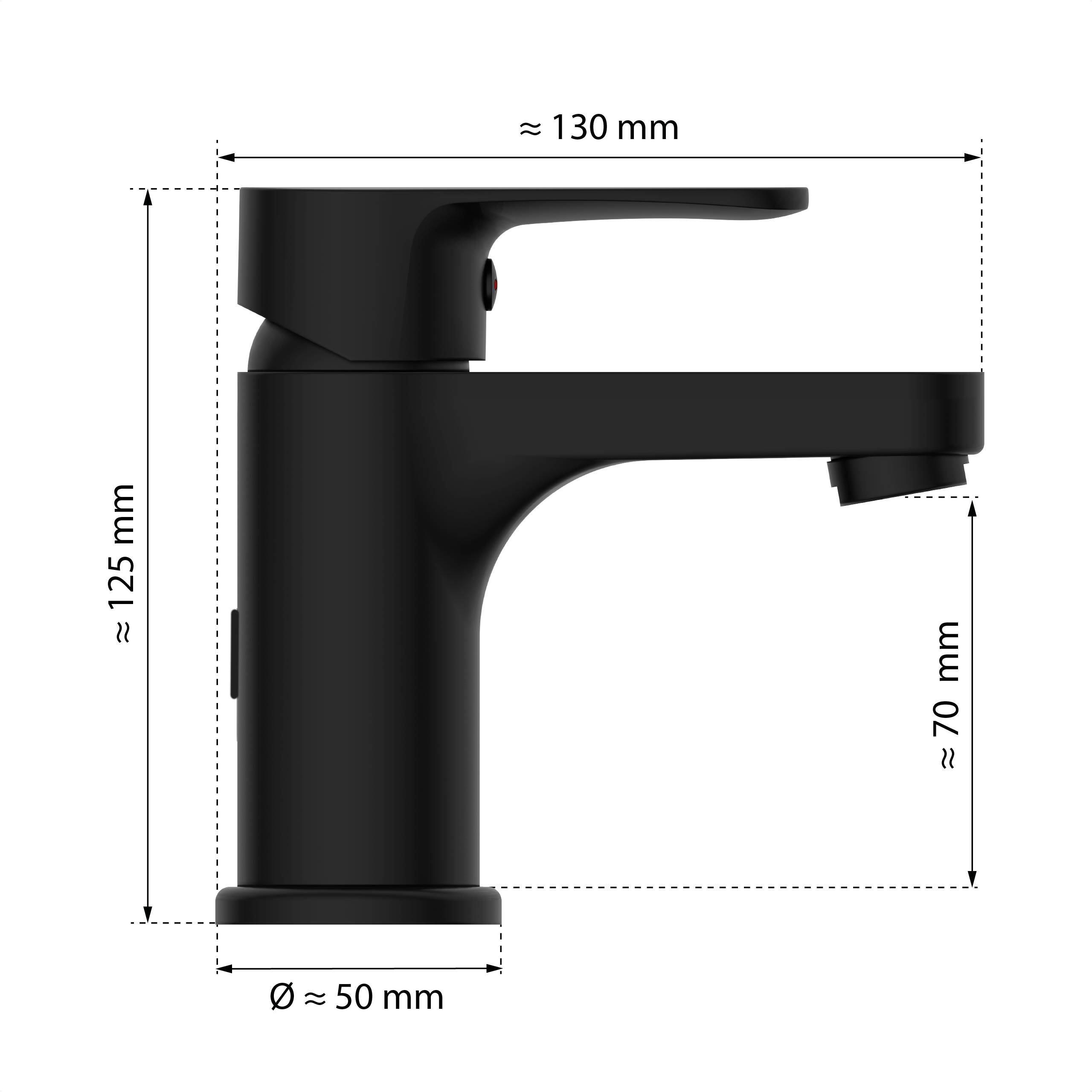 CLAUDIO Waschtischarmatur, Schwarz matt