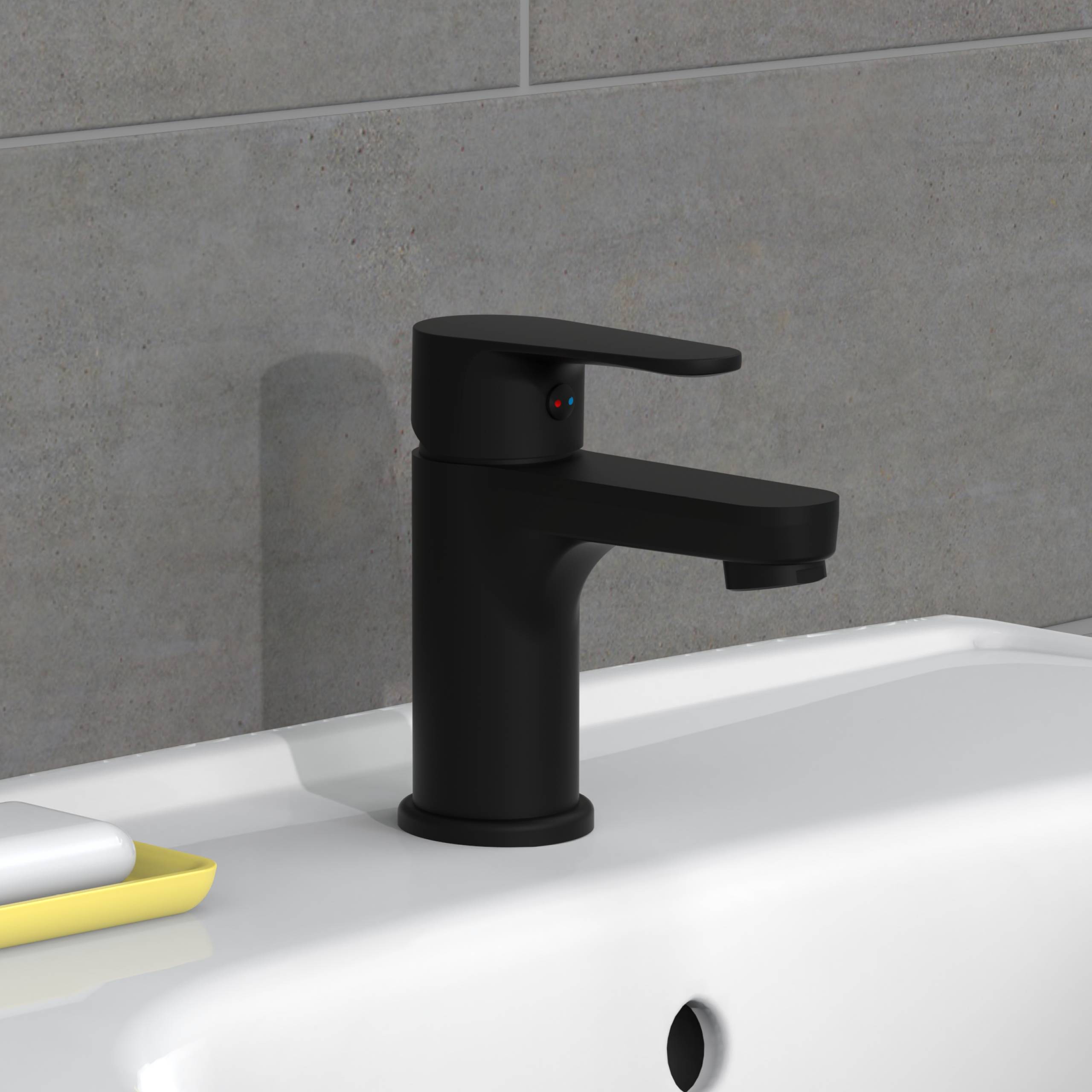 CLAUDIO Waschtischarmatur, Schwarz matt