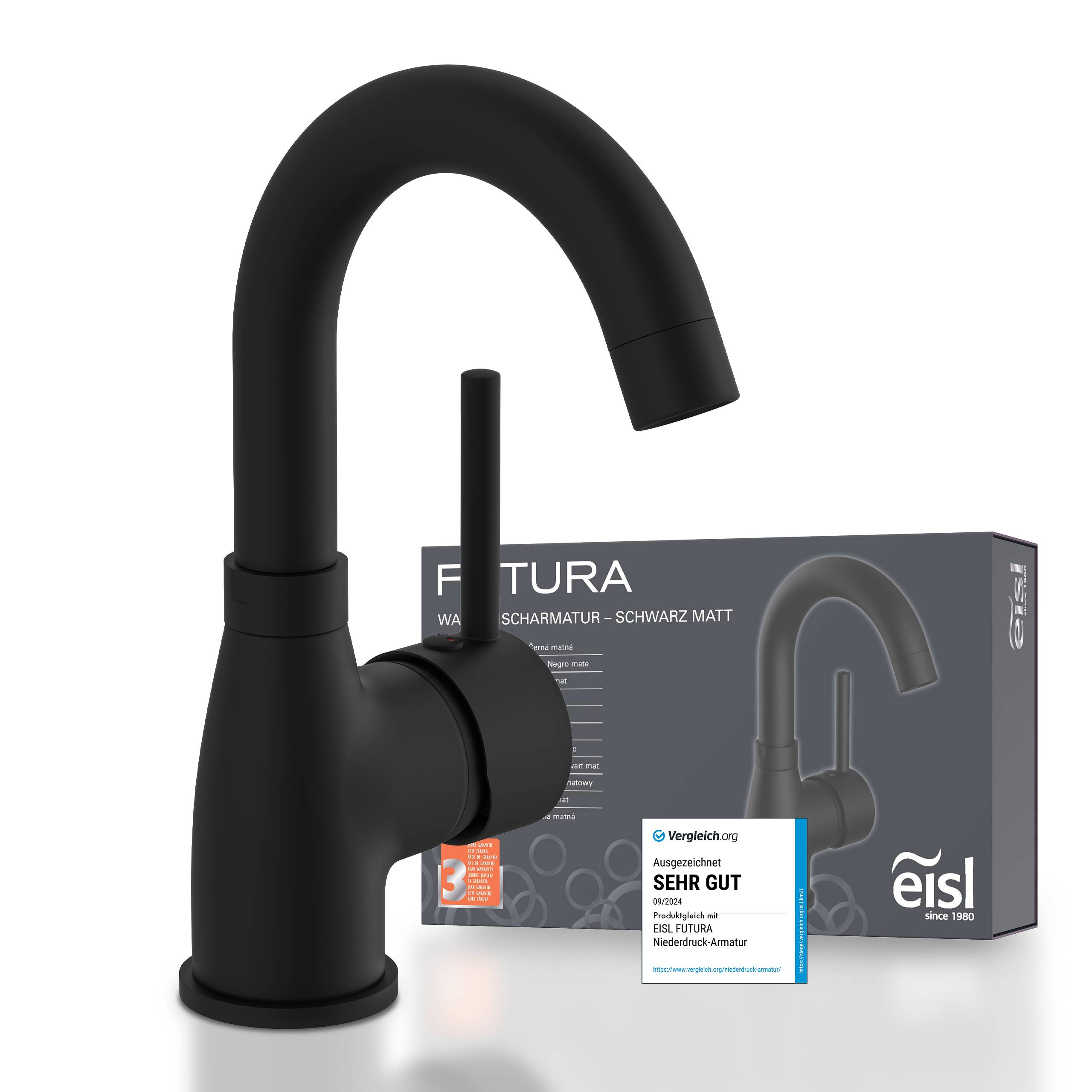FUTURA Waschtischarmatur, Schwarz matt