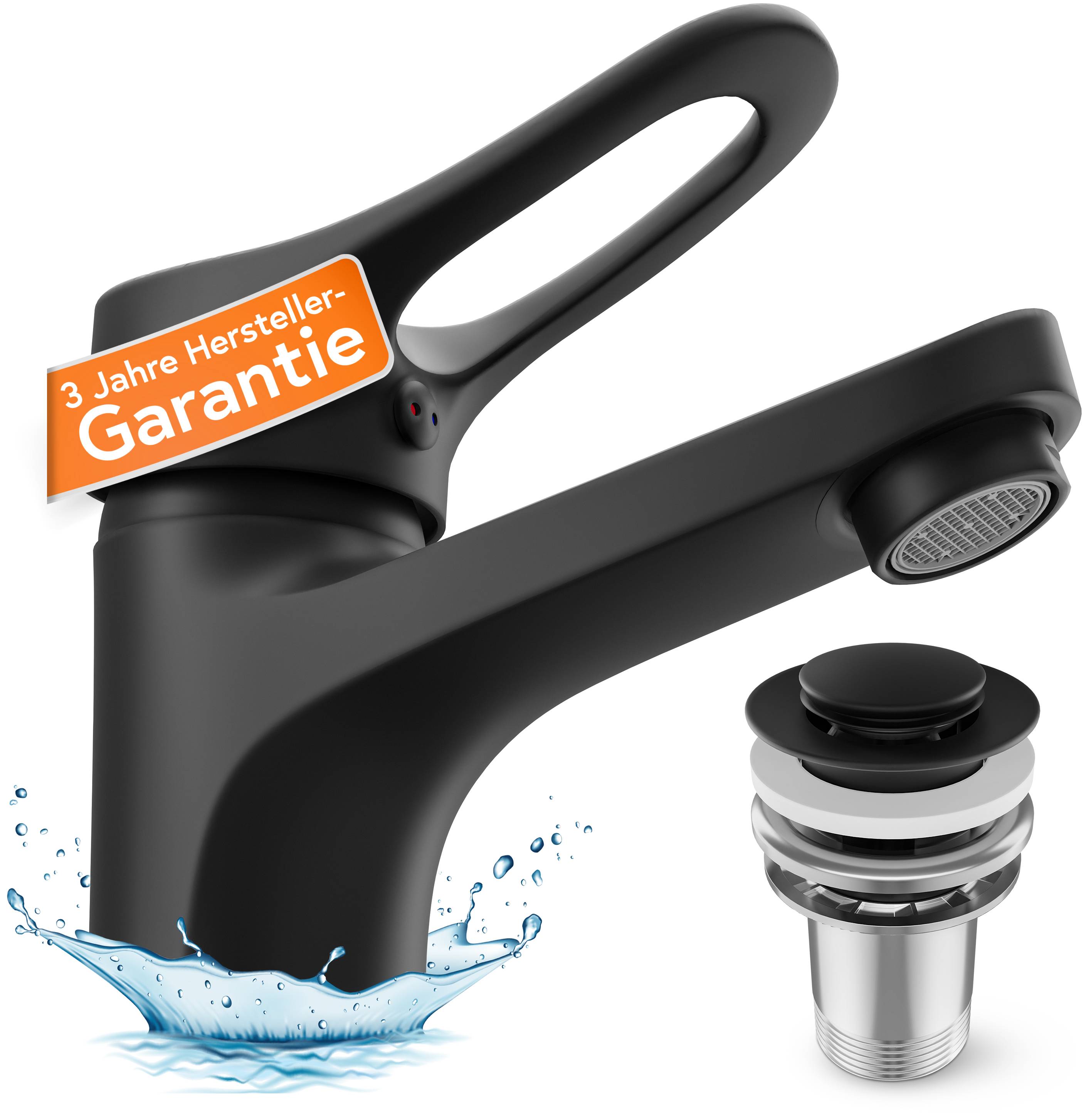 VERONA Waschtischarmatur, Schwarz matt