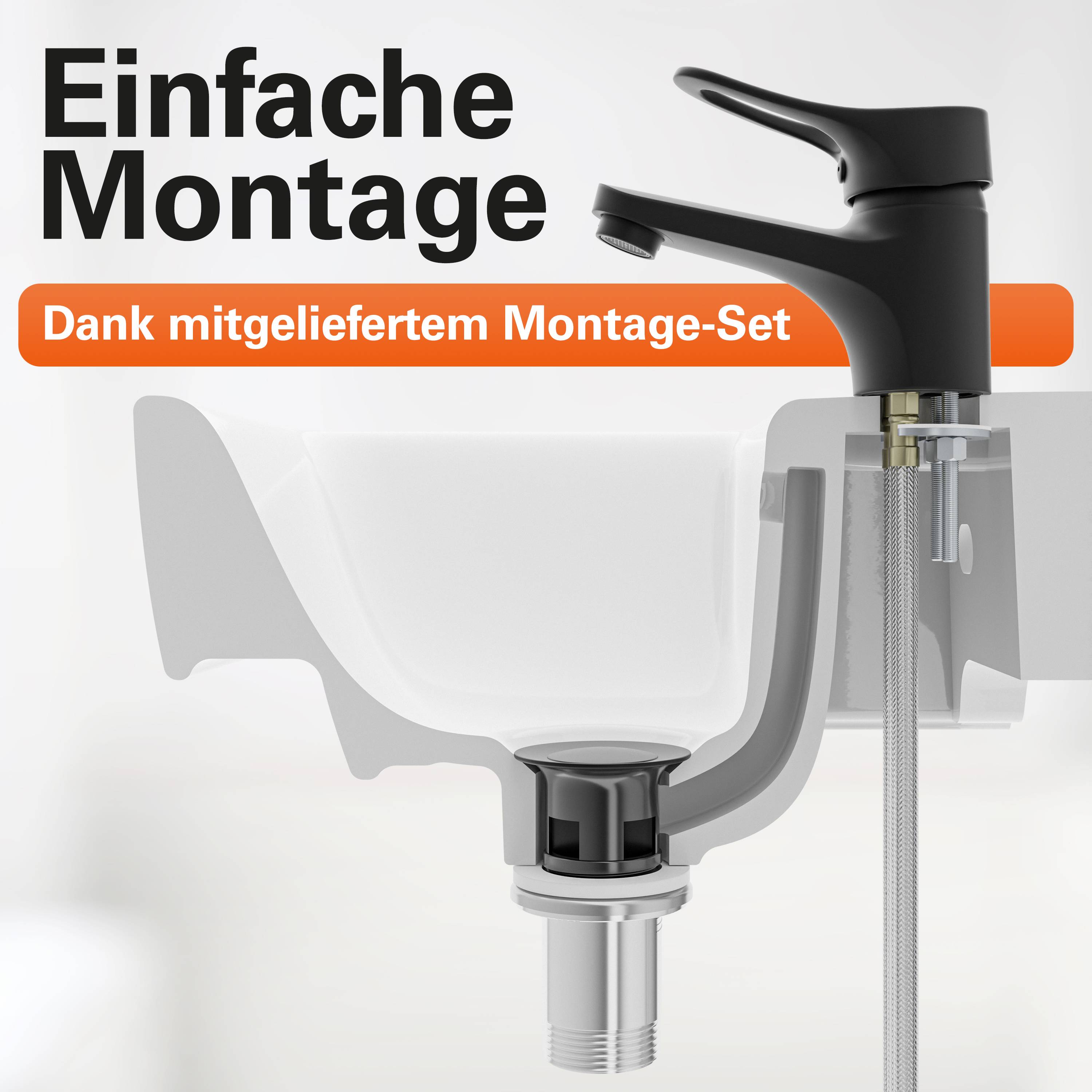 VERONA Waschtischarmatur, Schwarz matt