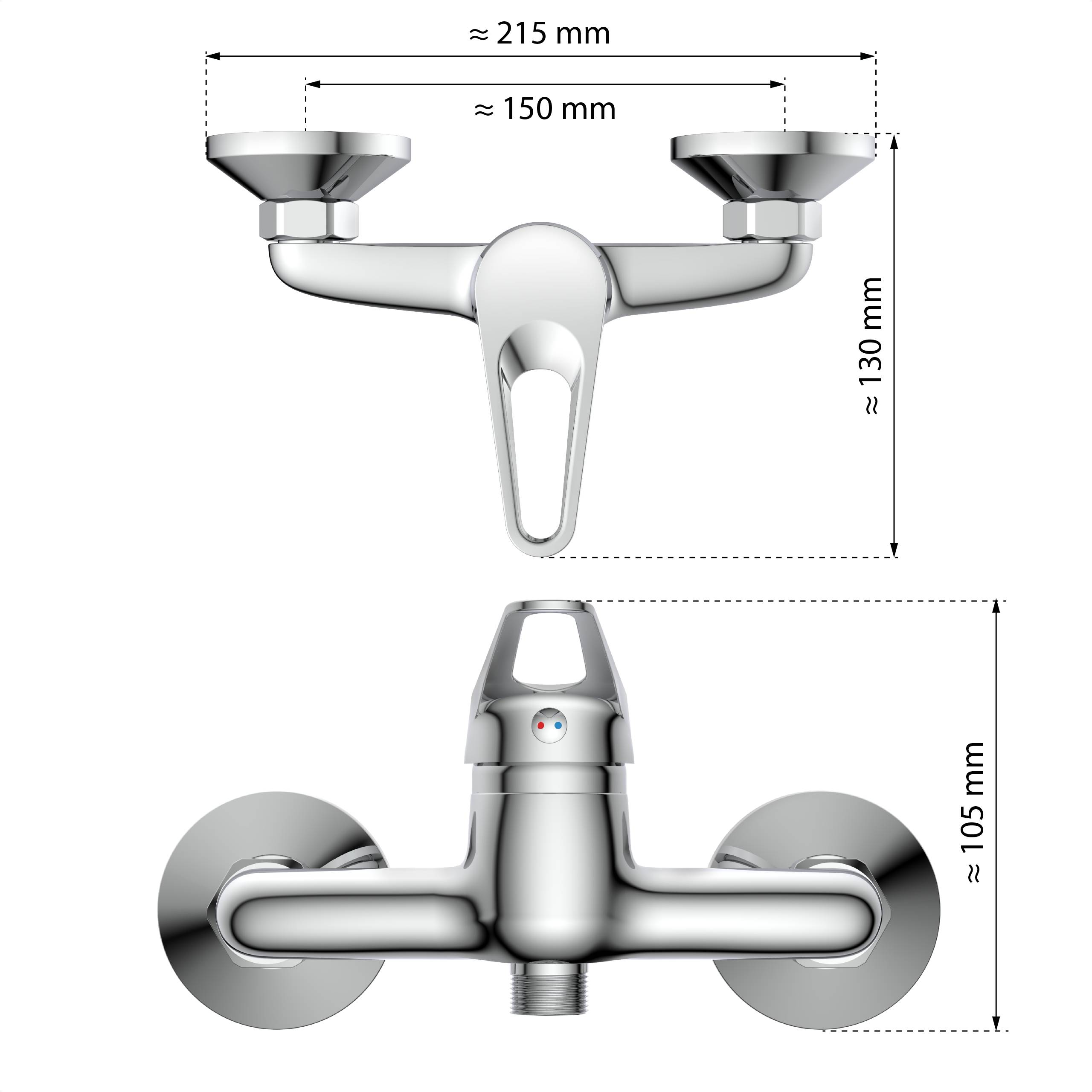 SPEED Duscharmatur, Chrom