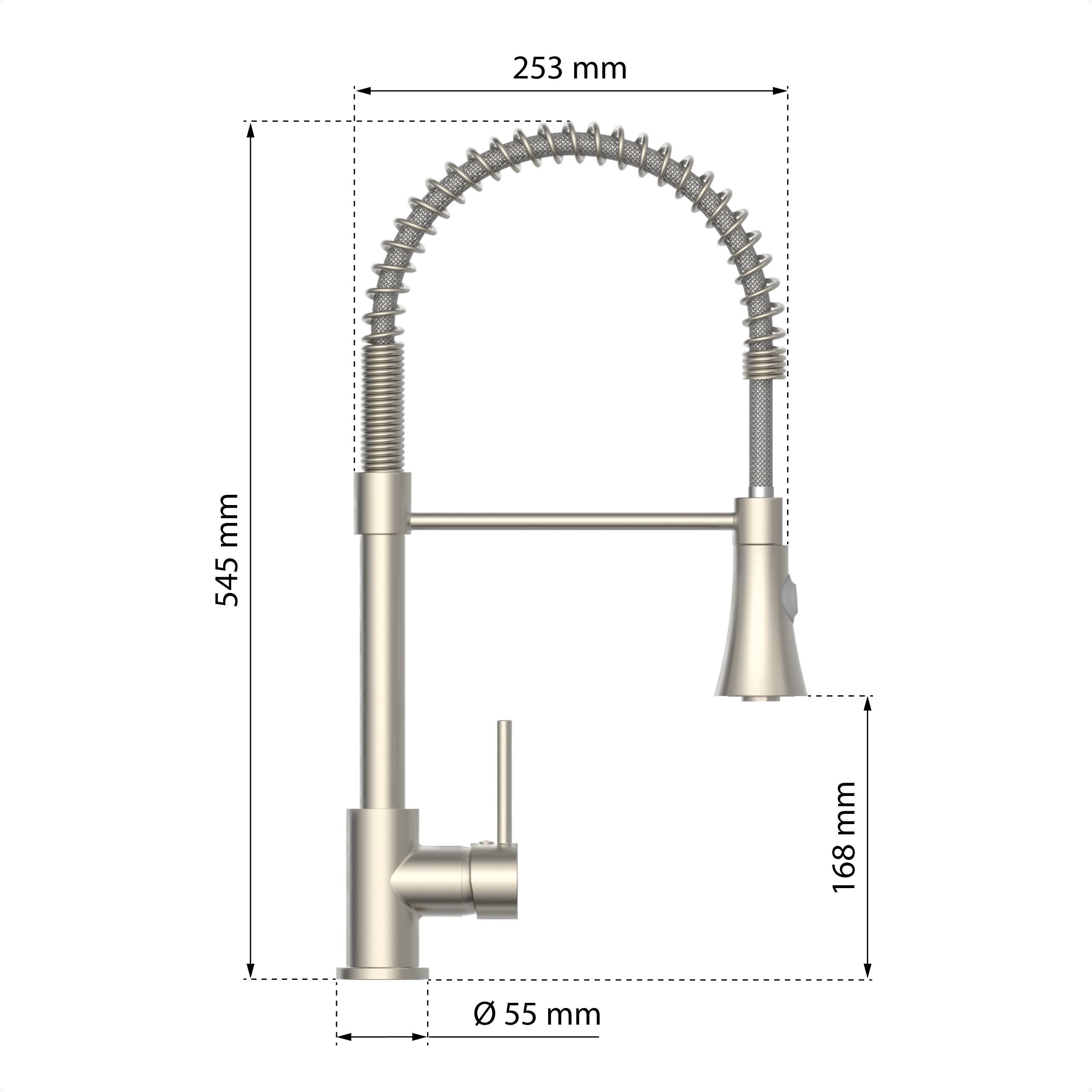 LEON Spültischarmatur, Edelstahloptik, mit herausziehbarer Geschirrbrause