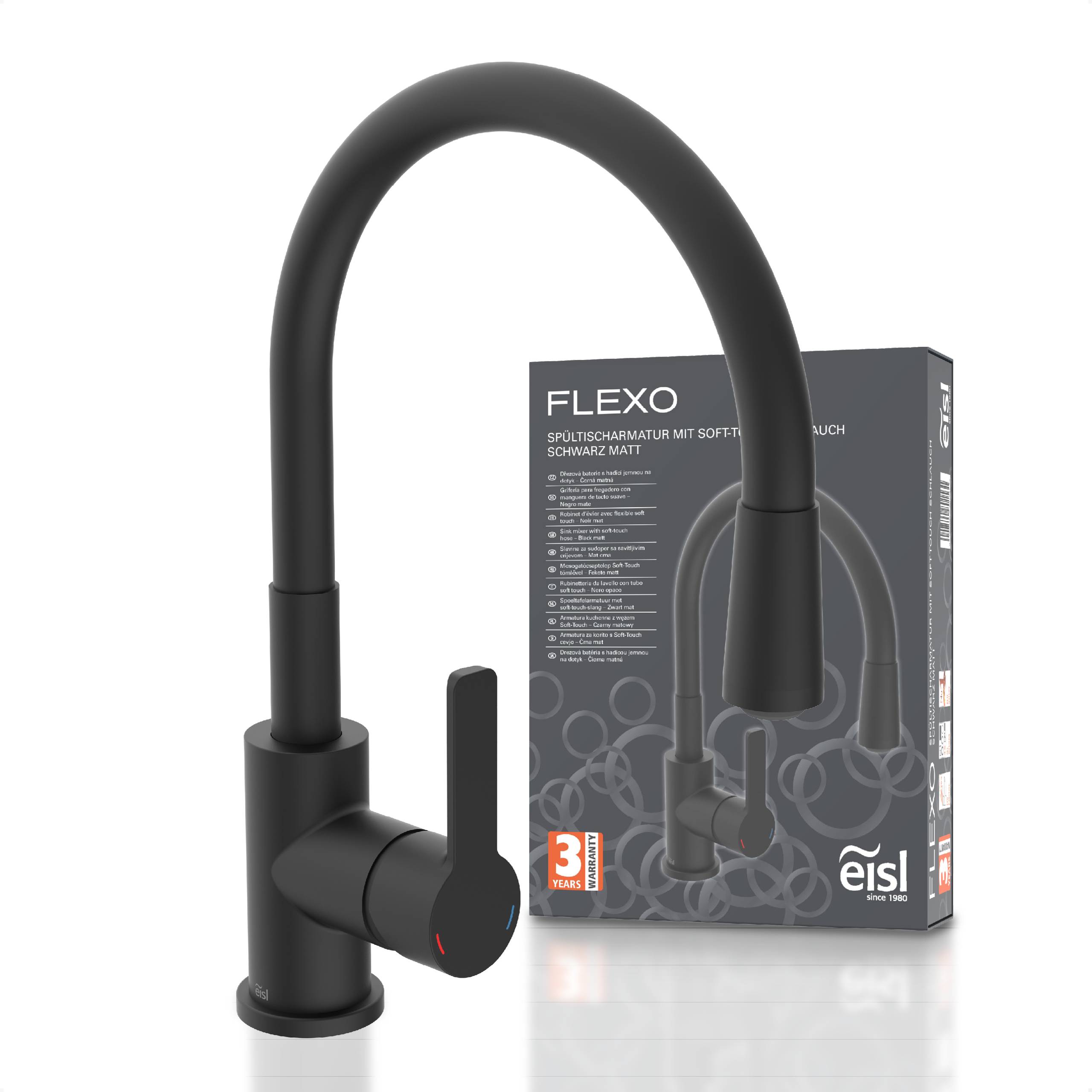 FLEXO Spültischarmatur, Schwarz matt