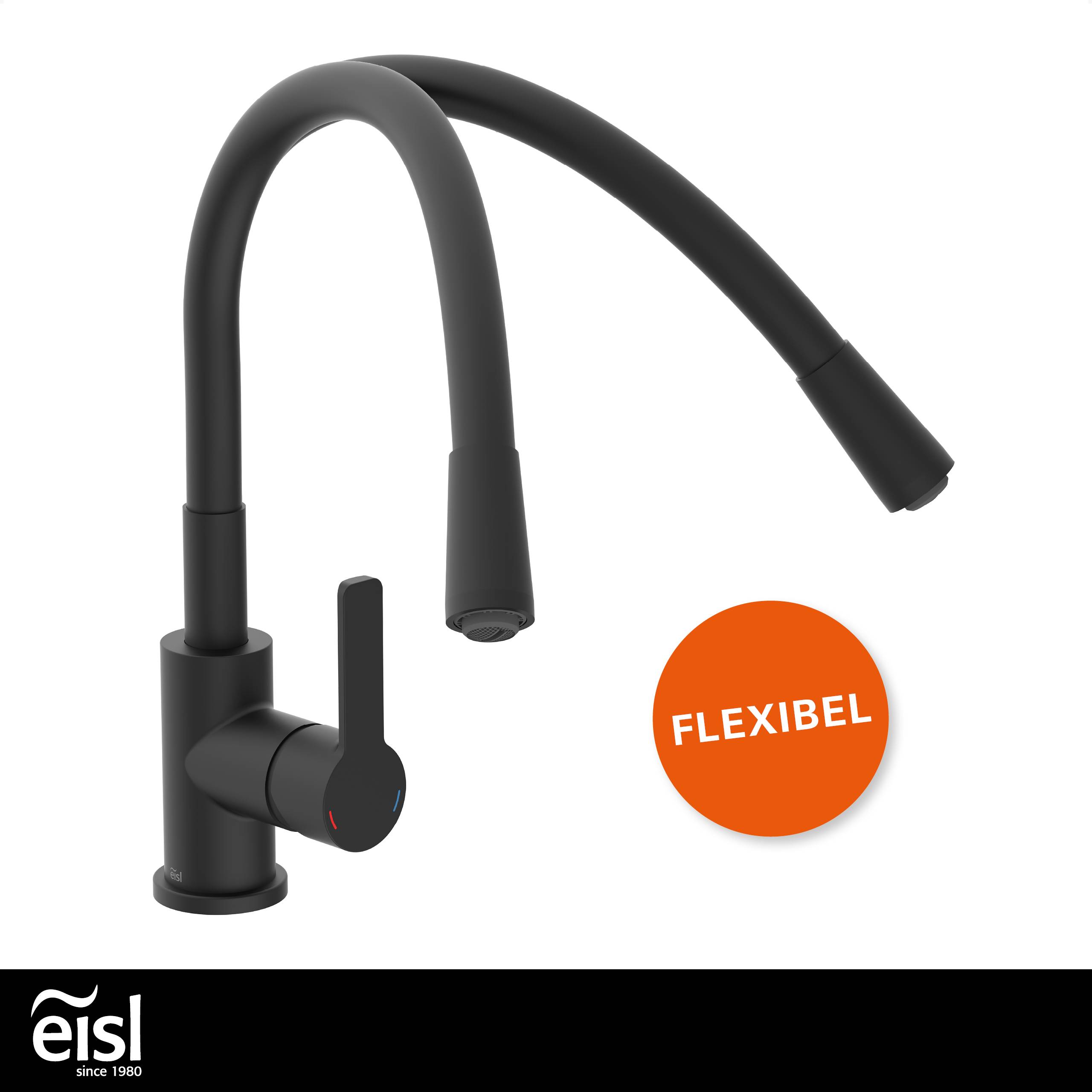 FLEXO Spültischarmatur, Schwarz matt