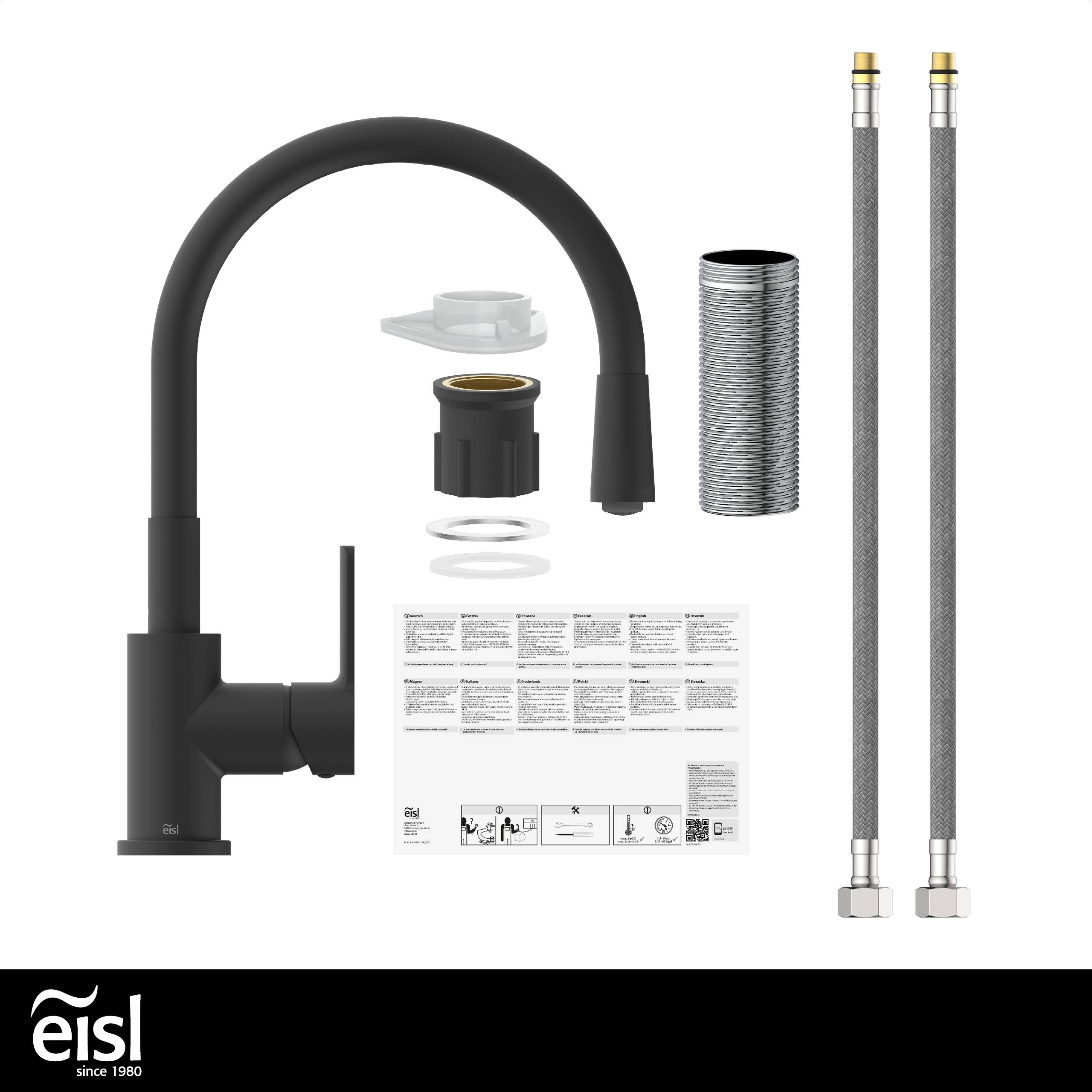 FLEXO Spültischarmatur, Schwarz matt