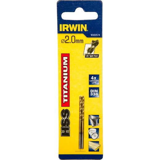 Irwin Metallbohrer HSS-Tin 2,0x49x24mm 2St