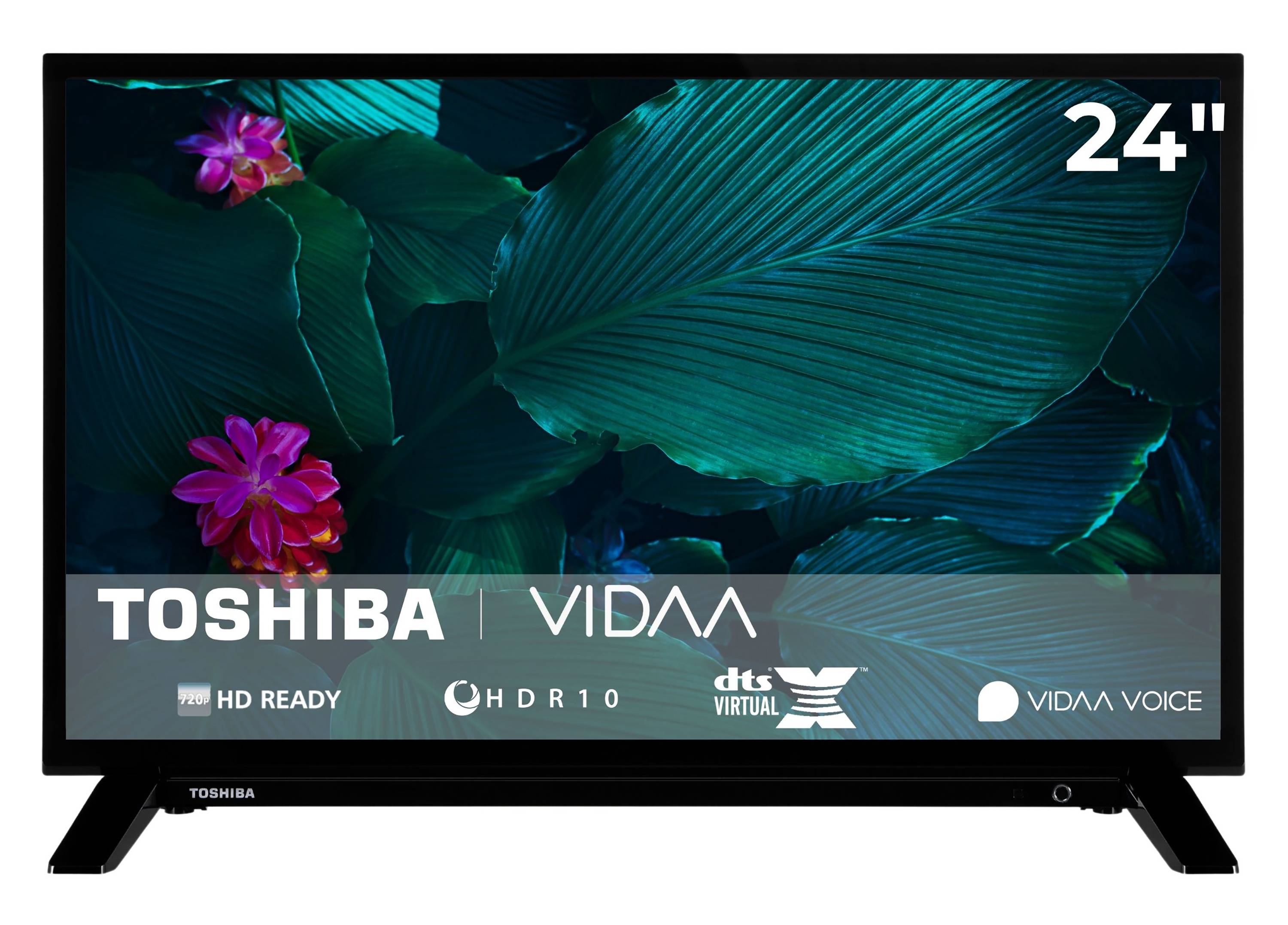Toshiba Fernseher 24 Zoll Smart TV VIDAA HD-ready Fernseher HDR Smart TV mit Triple-Tuner, LED TV