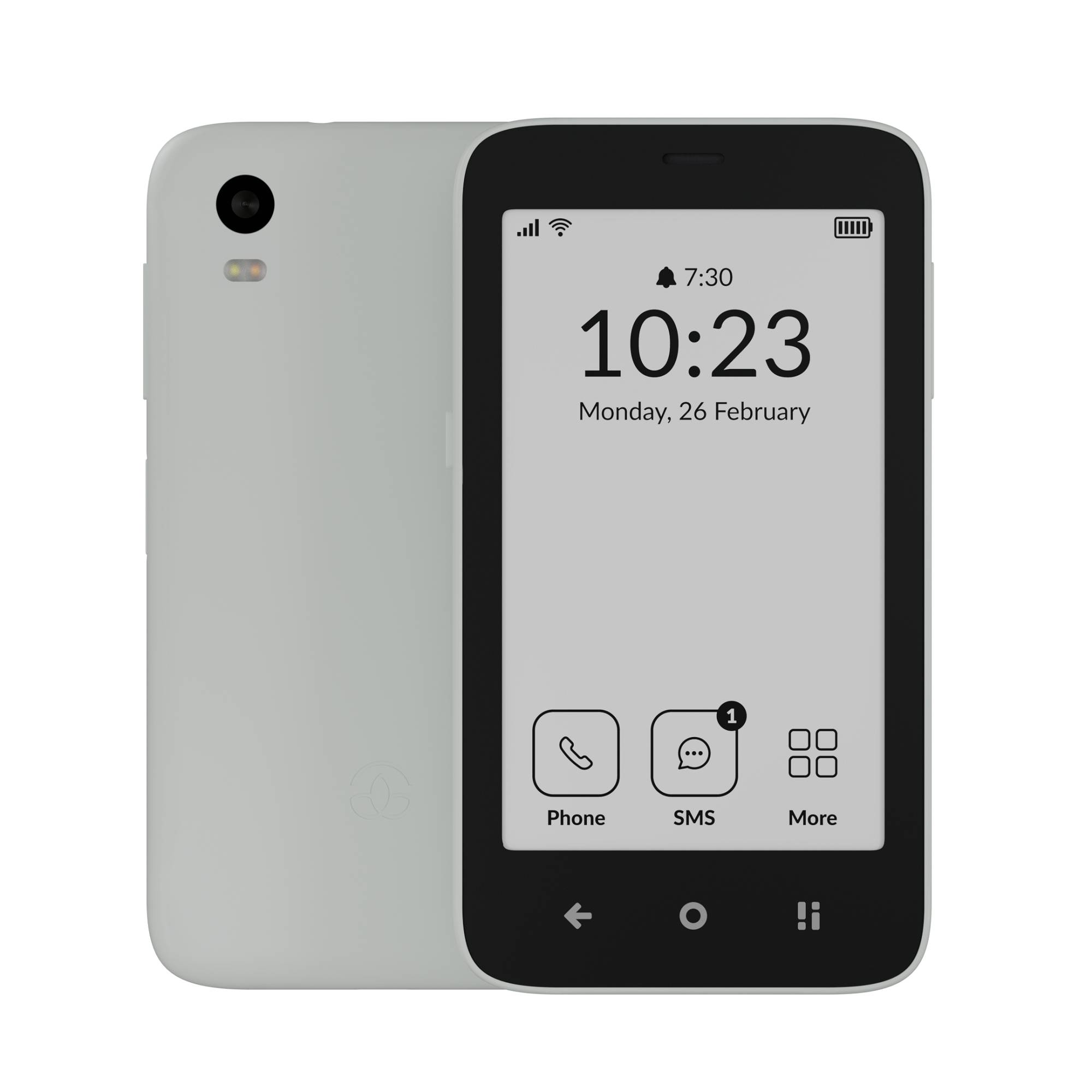 MUDITA Kompakt Smartphone E Ink Display Weiss