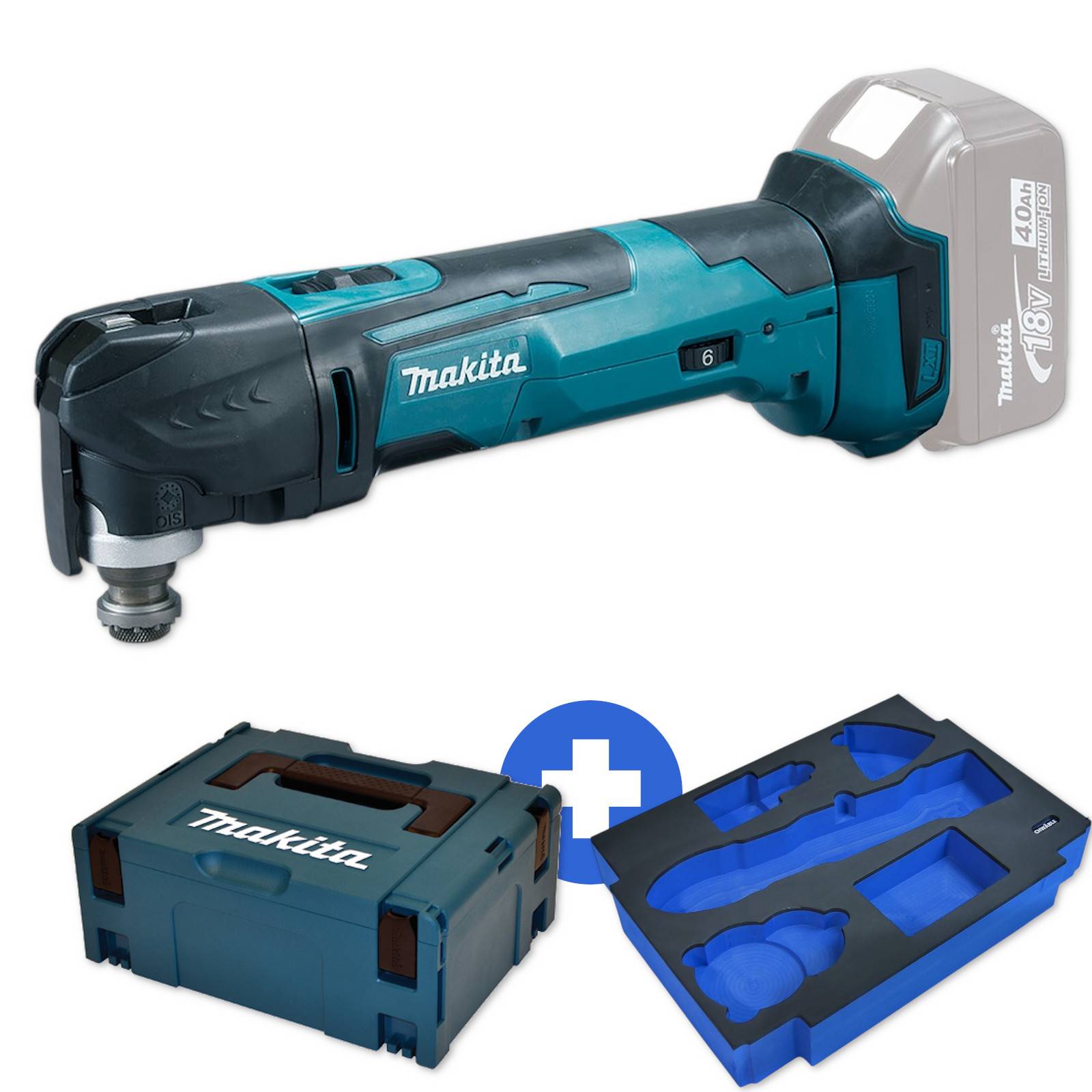 Makita Akku-Multifunktionswerkzeug 18V DTM51SZ + Schwäble Schaumstoffeinlage