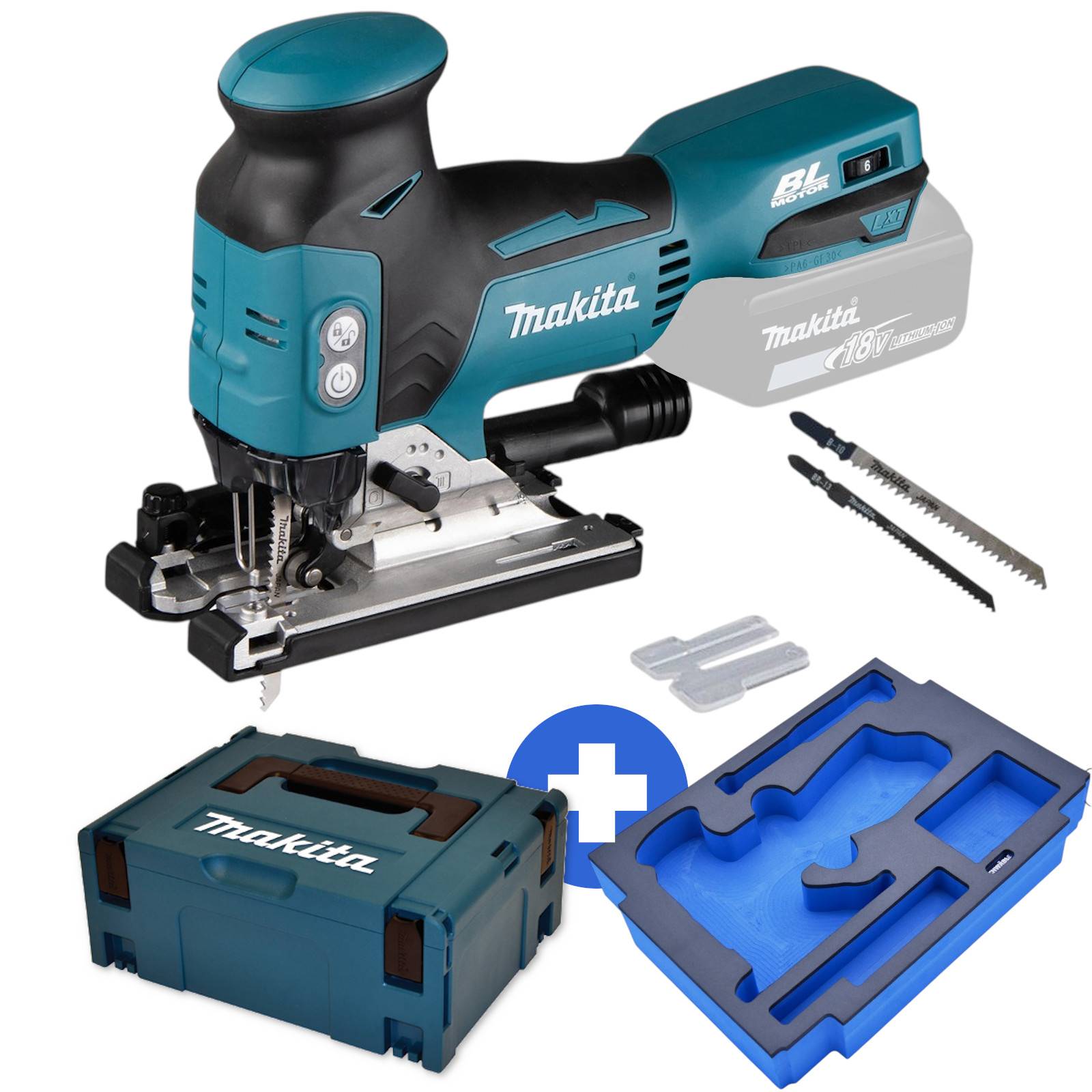 Makita Akku-Stichsäge 18V DJV181SZ + Schwäble Schaumstoffeinlage