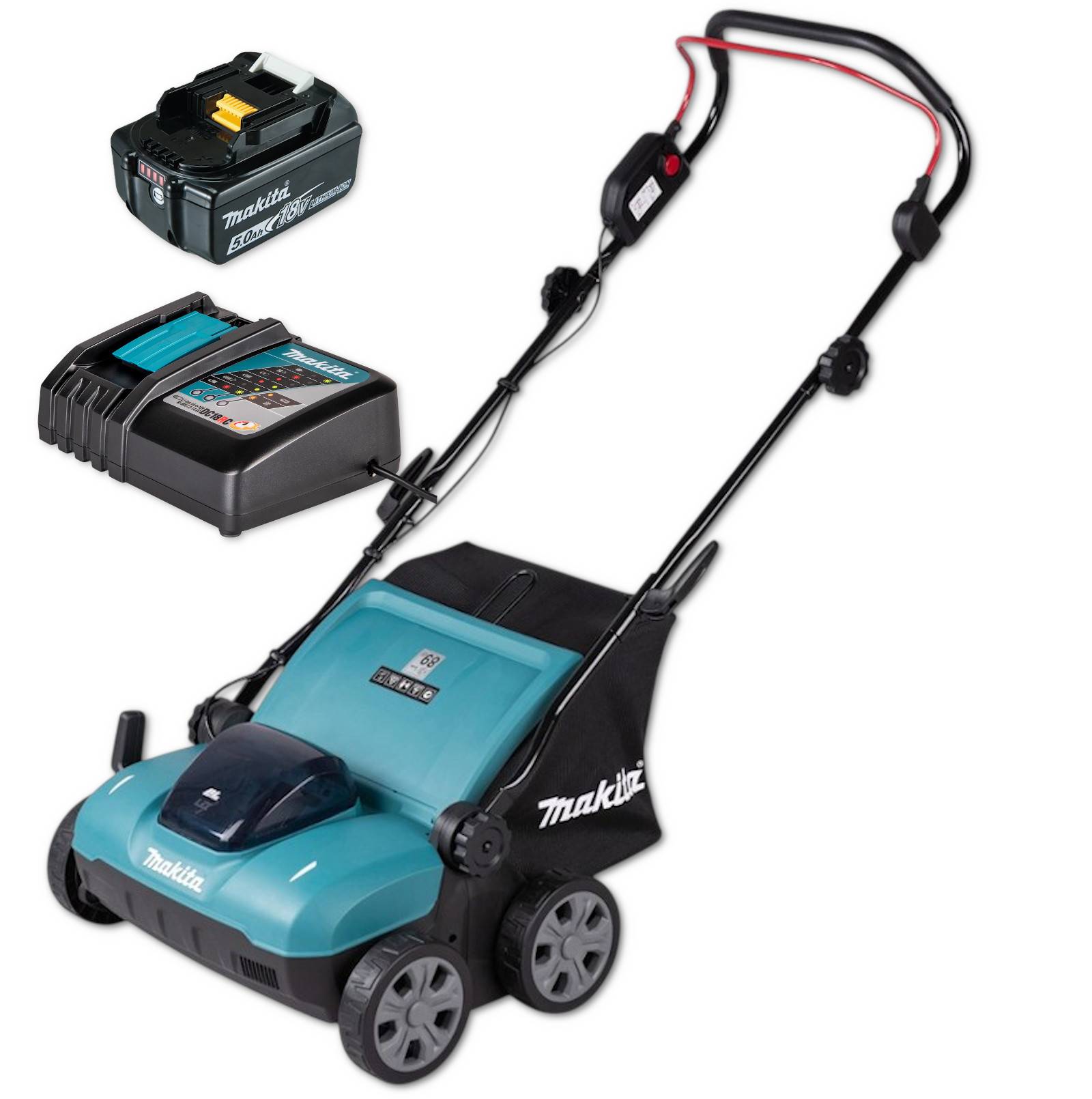 Makita Akku-Vertikutierer 18V DUV320RT LXT 32cm + 5Ah Akku + DC18RC