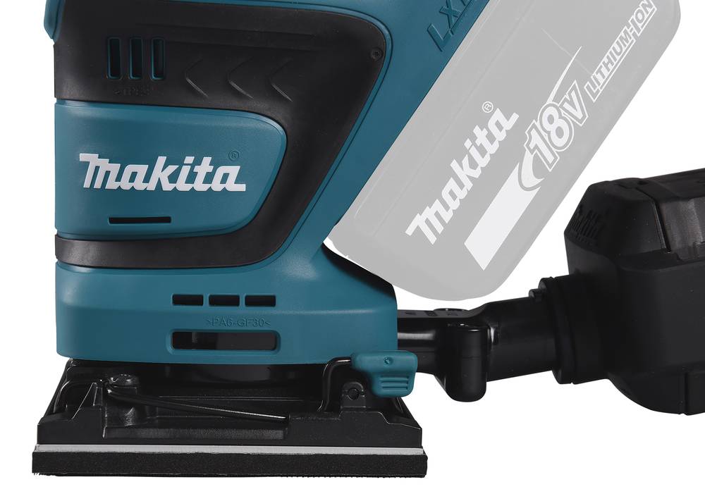 Makita Akku-Schwingschleifer 18V DBO480SZ + Schwäble Schaumstoffeinlage