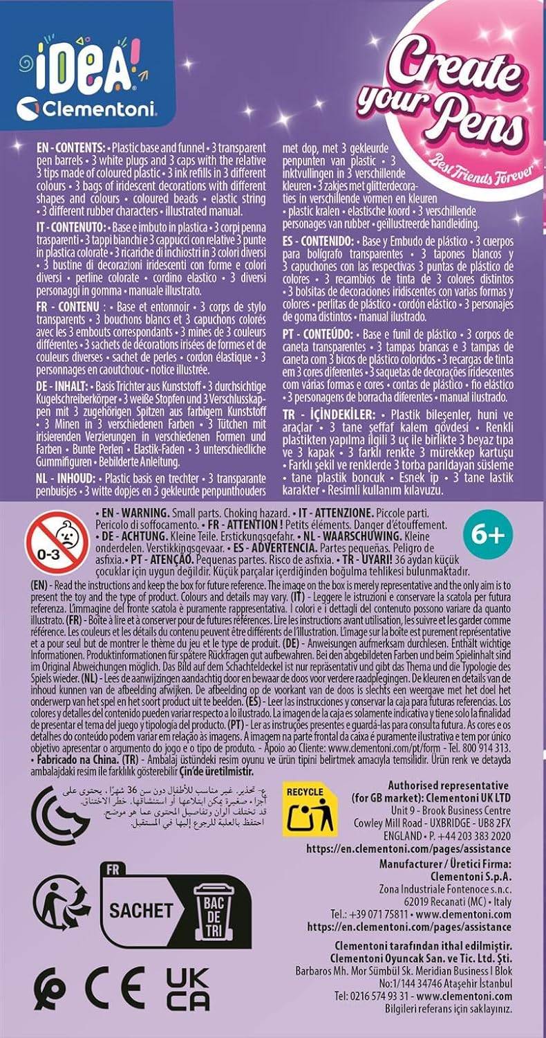Clementoni 18872 - Idea Create Your Pens: Best Friends Forever Stift-Kreationen