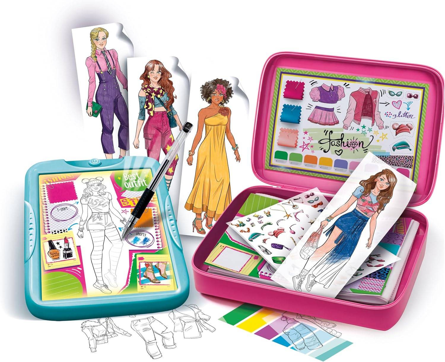 Clementoni 18776 - Idea Fashion Design Studio - Leuchttafel zum Zeichnen