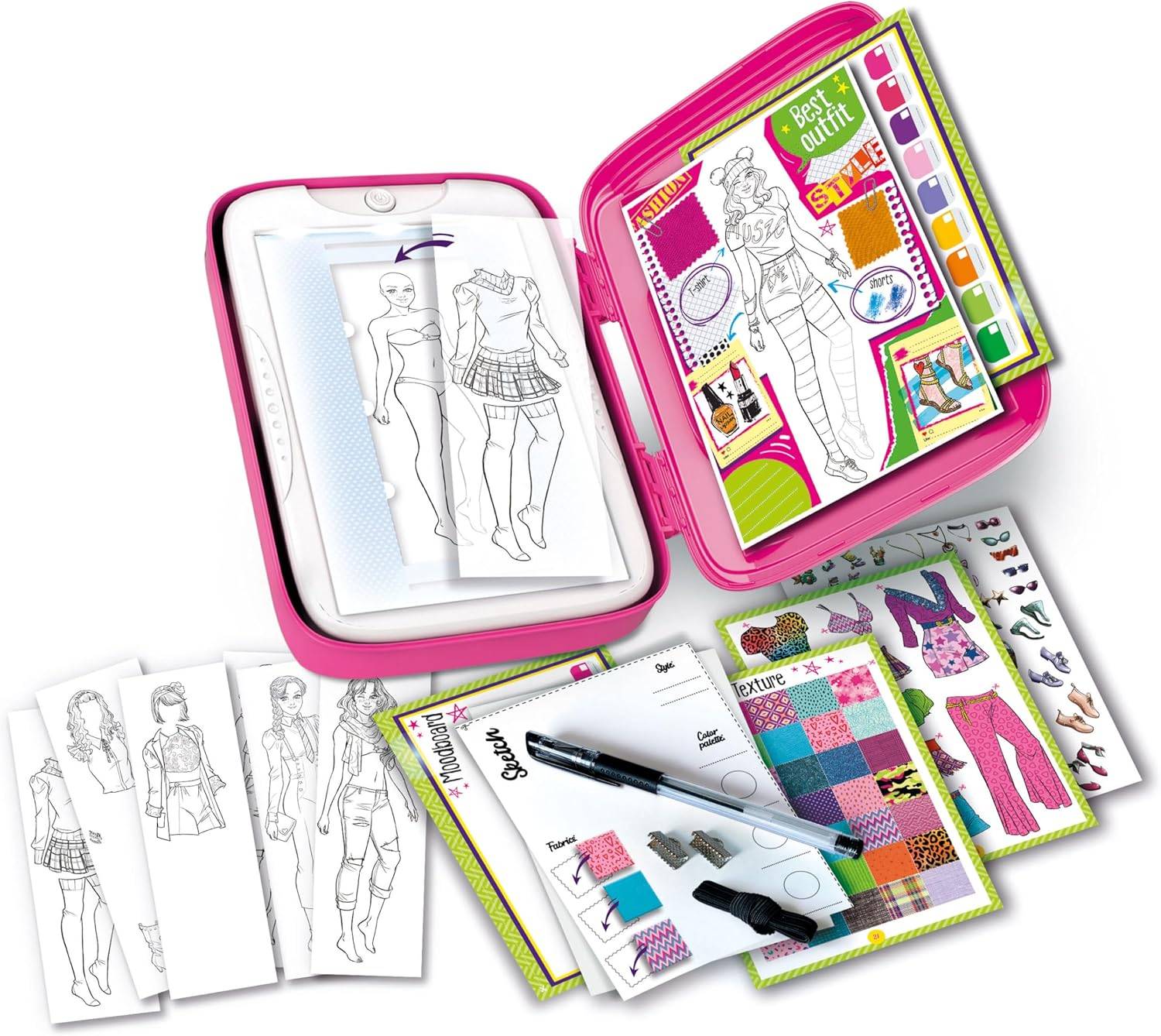 Clementoni 18776 - Idea Fashion Design Studio - Leuchttafel zum Zeichnen