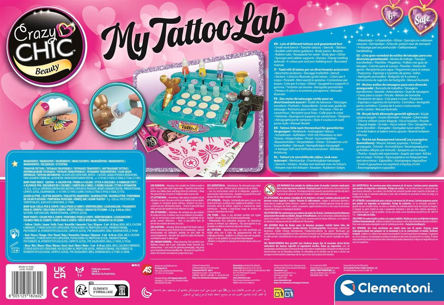 Clementoni 18260 - Crazy Chic Tattoo-Studio