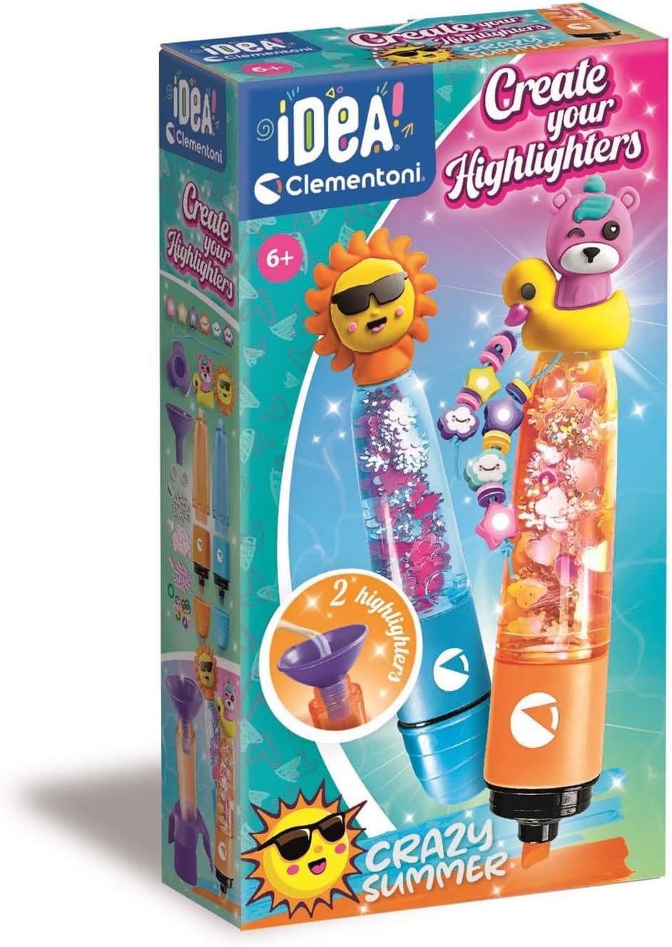 Clementoni 18130 - Idea Create Your Highlighters: Crazy Summer Textmarker-Kreationen