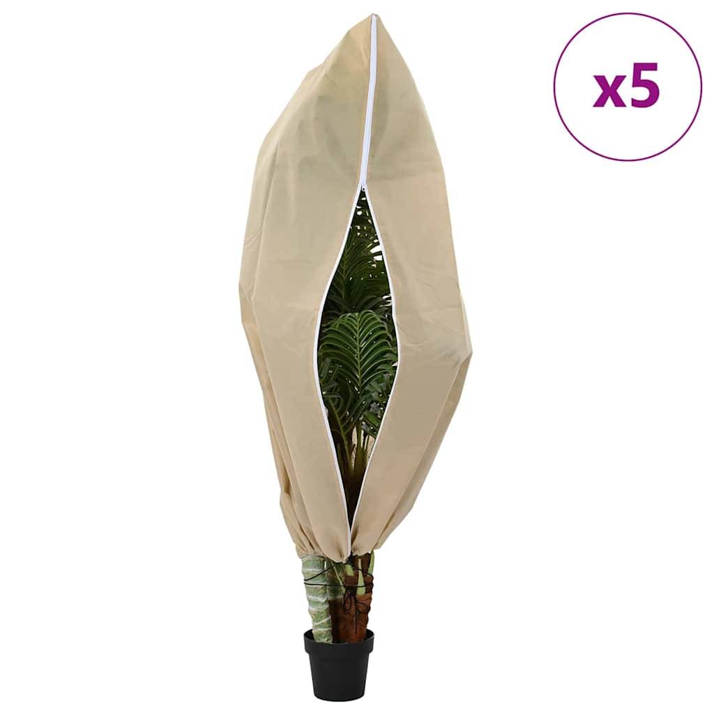 vidaXL Winterschutz fur Pflanzen 5 pcs Beige 1,55 x 1 m Vliesstoff