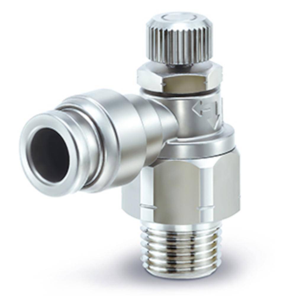 Drosselrückschlagventil ASG2201-G01-08 - rostfreier Stahl - Schlauch-Außen-Ø 8 mm - Gewinde G 1/8" - Preis per Stück