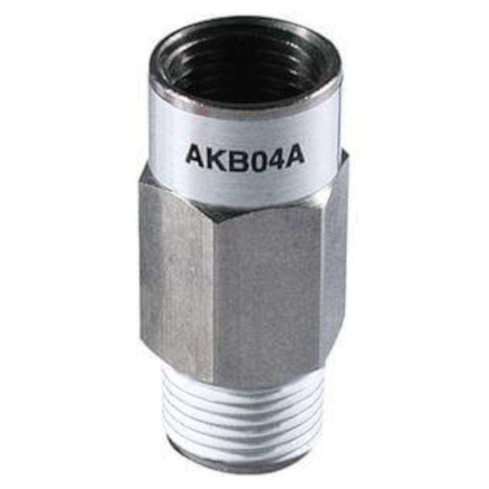 SMC Rückschlagventil AKB02A-02S - Baugröße 1/4 - Anschluss AG/IG R 1/4" - vom Außen- zum Innengewinde - mit Teflonband - Preis per Stück