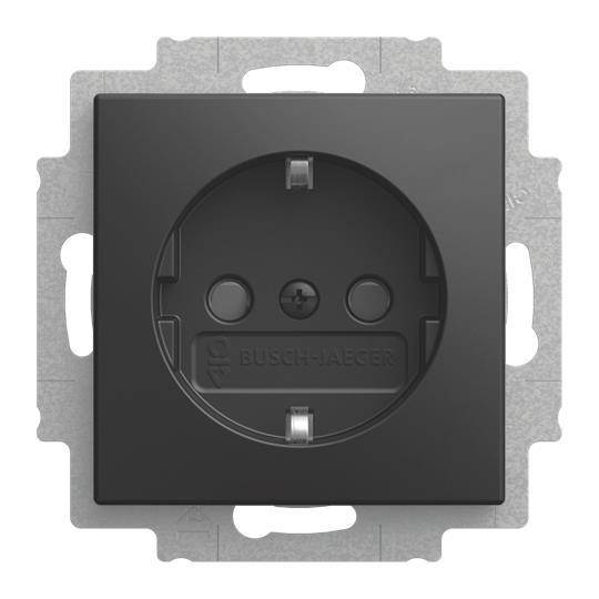 BJ SCHUKO Berührungsschutz 20 EUCB-915 Steckdosen-Einsatz Safety+ schwarz matt Install.Baumaterial