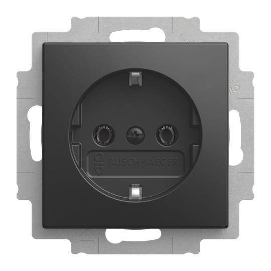 BJ SCHUKO Steckdosen-Einsatz 20 EUC-915 Busch-balance SI schwarz matt Install.Baumaterial Schalter