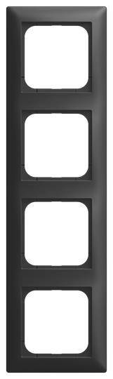 BJ Abdeckrahmen 4-fach Rahmen 1724-915 Busch-balance SI schwarz matt Install.Baumaterial Schalter
