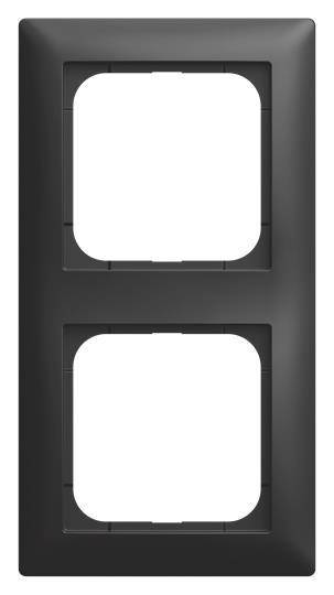 BJ Abdeckrahmen 2-fach Rahmen 1722-915 Busch-balance SI schwarz matt Install.Baumaterial Schalter