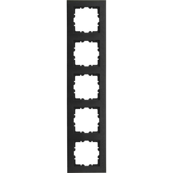 Kopp HK07 PURE-Abdeckrahmen 407250000 5-fach Farbe:schwarz matt Install.Baumaterial Schalter