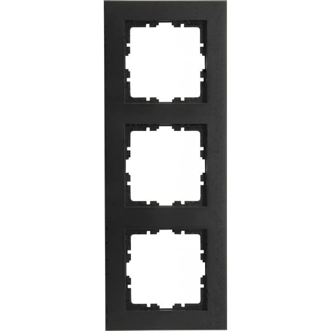 Kopp HK07 PURE-Abdeckrahmen 407050004 3-fach Farbe:schwarz matt Install.Baumaterial Schalter