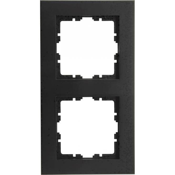 Kopp HK07 PURE-Abdeckrahmen 406950000 2-fach Farbe:schwarz matt Install.Baumaterial Schalter