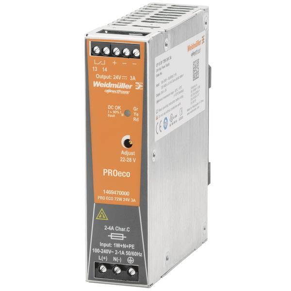 Weidmüller PRO ECO 72W 24V 3A Strom- versorgung 24V 1469470000 Industriematerial Industrie