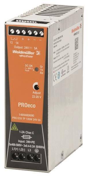 Weidmüller PRO ECO 120W 24V 5A Strom- versorgung 24V 1469480000 Industriematerial Industrie