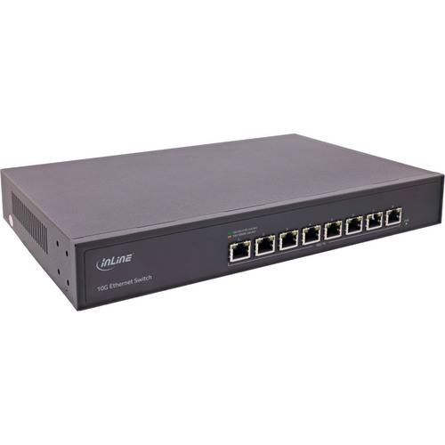 InLine® Netzwerk Switch 8-Port, 10Gigabit Ethernet, 19, Metall, Lüfter Netzwerk-Infrastruktur