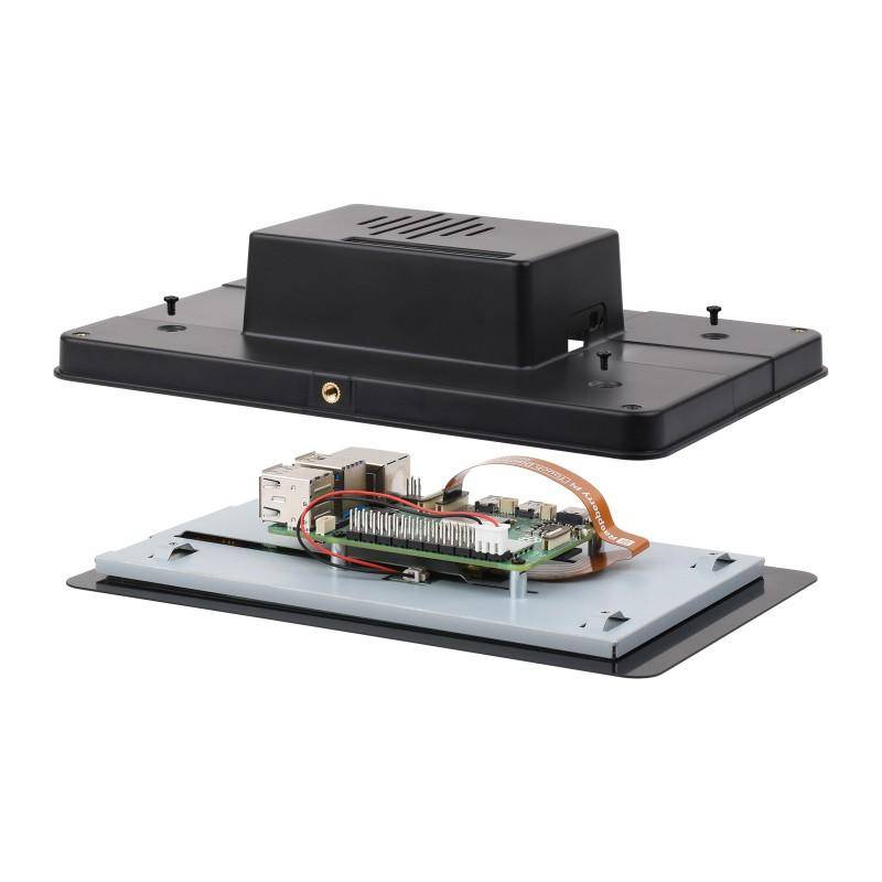 Waveshare Gehäuse für Raspberry Pi 5 und 7" Touchdisplay 2, modular, HAT-kompatibel, schwarz