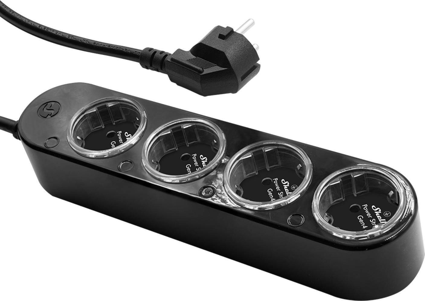 Shelly Power Strip 4 Gen4, Steckdosenleiste, 12A, Messfunktion, WLAN, Zigbee, Matter, BT, schwarz