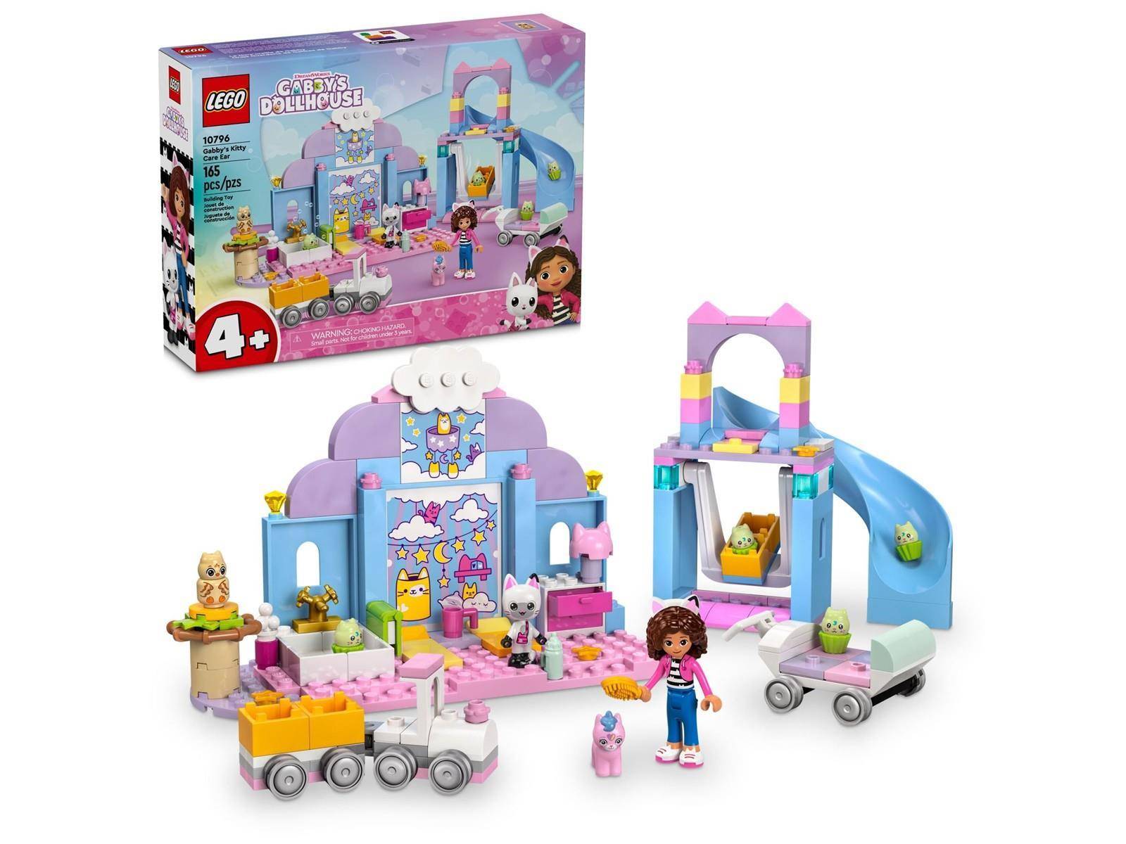 LEGO Gabbys Puppenhaus Spielset mit Schachtelcover und zusammengesetztem pastellfarbenem Spielhaus, Minifiguren und katzenbezogenen Accessoires für Kinder ab 4 Jahren
