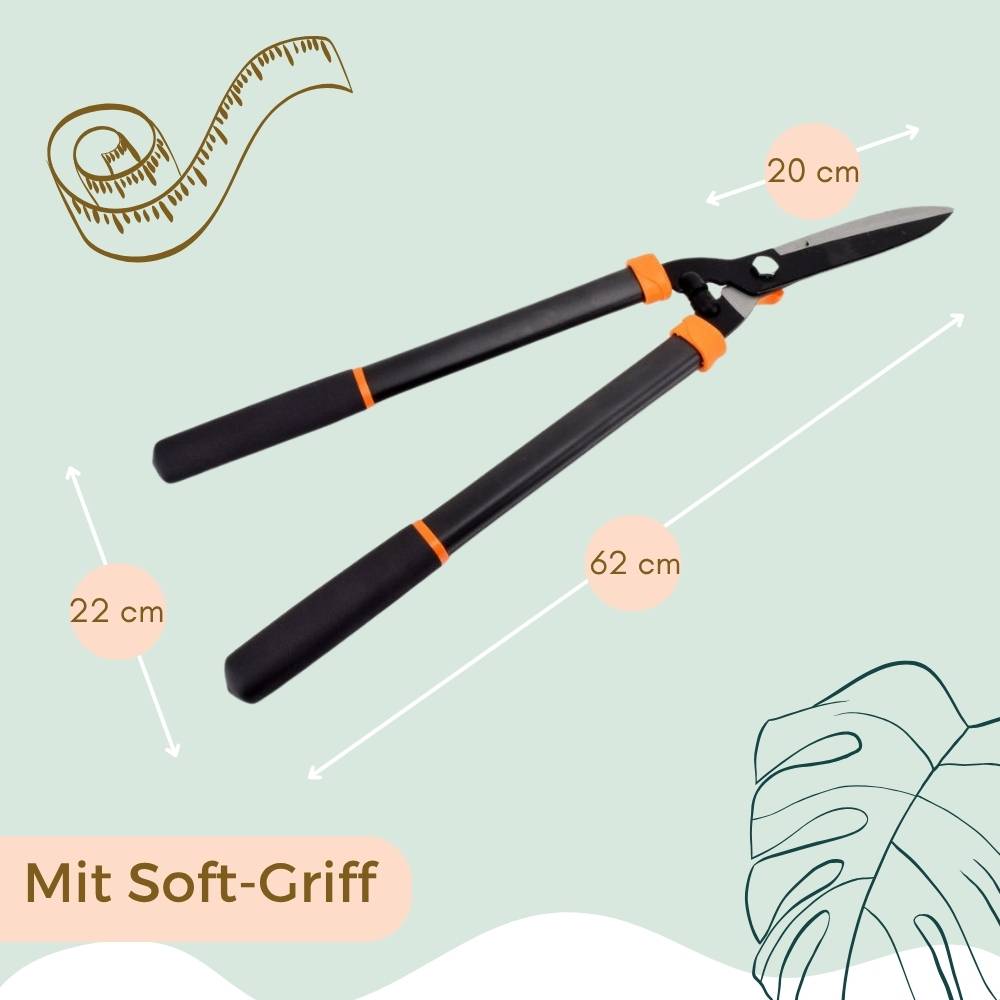 Heckenschere gerade Klinge Bypass Gartenschere Garten Trimmschere manuelle Heckenschere ergonomisch Astschere Staudenschere Hand Hecken Baum Ast