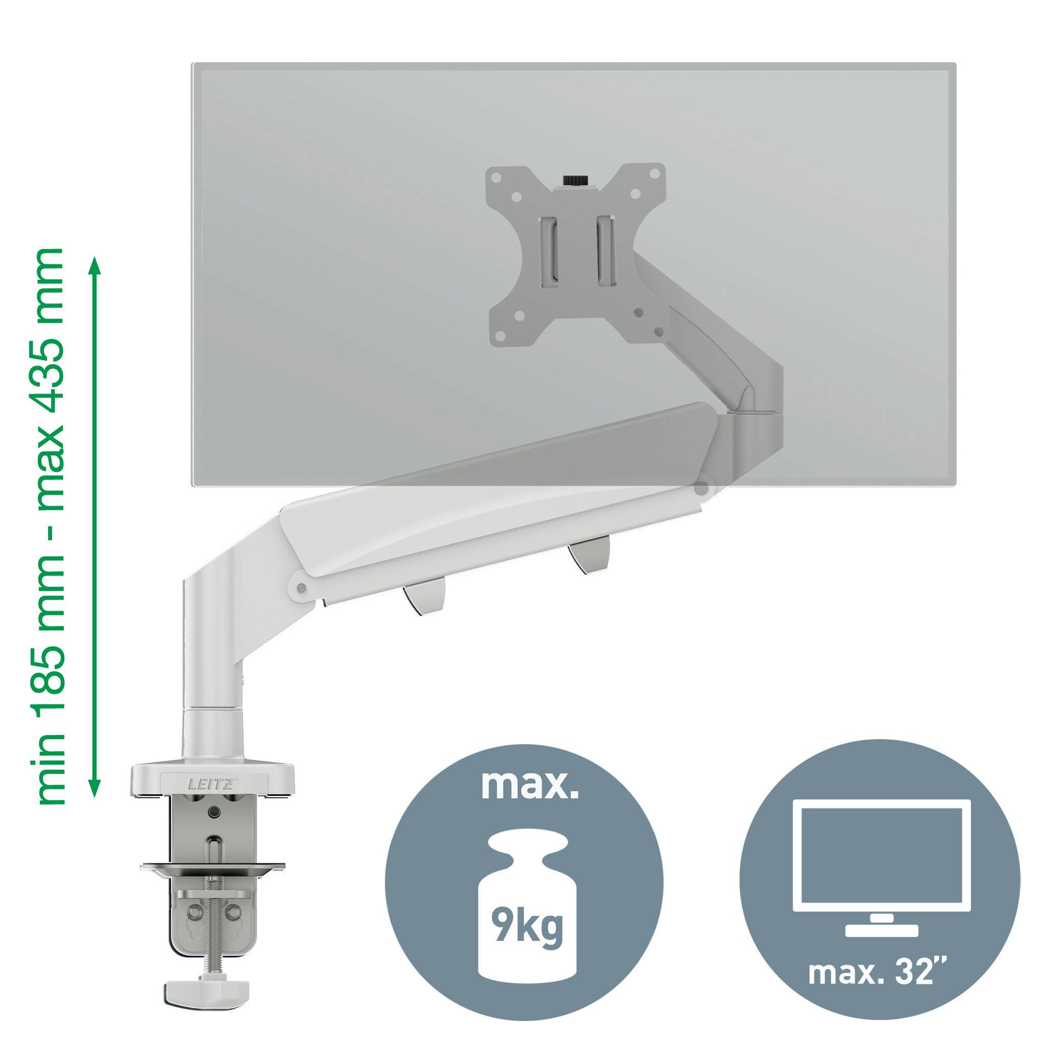Esselte Leitz Monitor-Halterung Ergo 64890085 lichtgrau für 1 Monitor Tischklemme