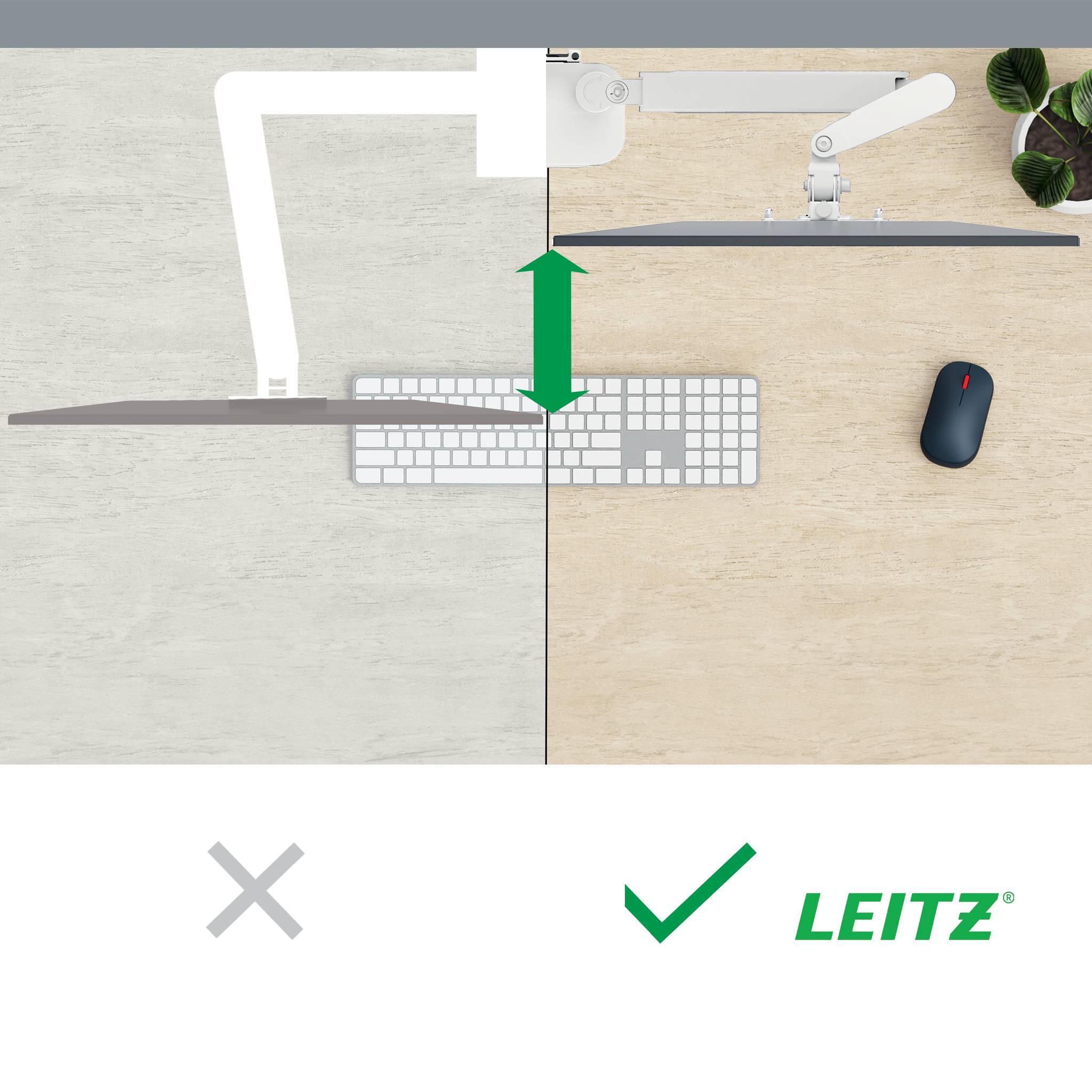 Esselte Leitz Monitor-Halterung Ergo 64890085 lichtgrau für 1 Monitor Tischklemme