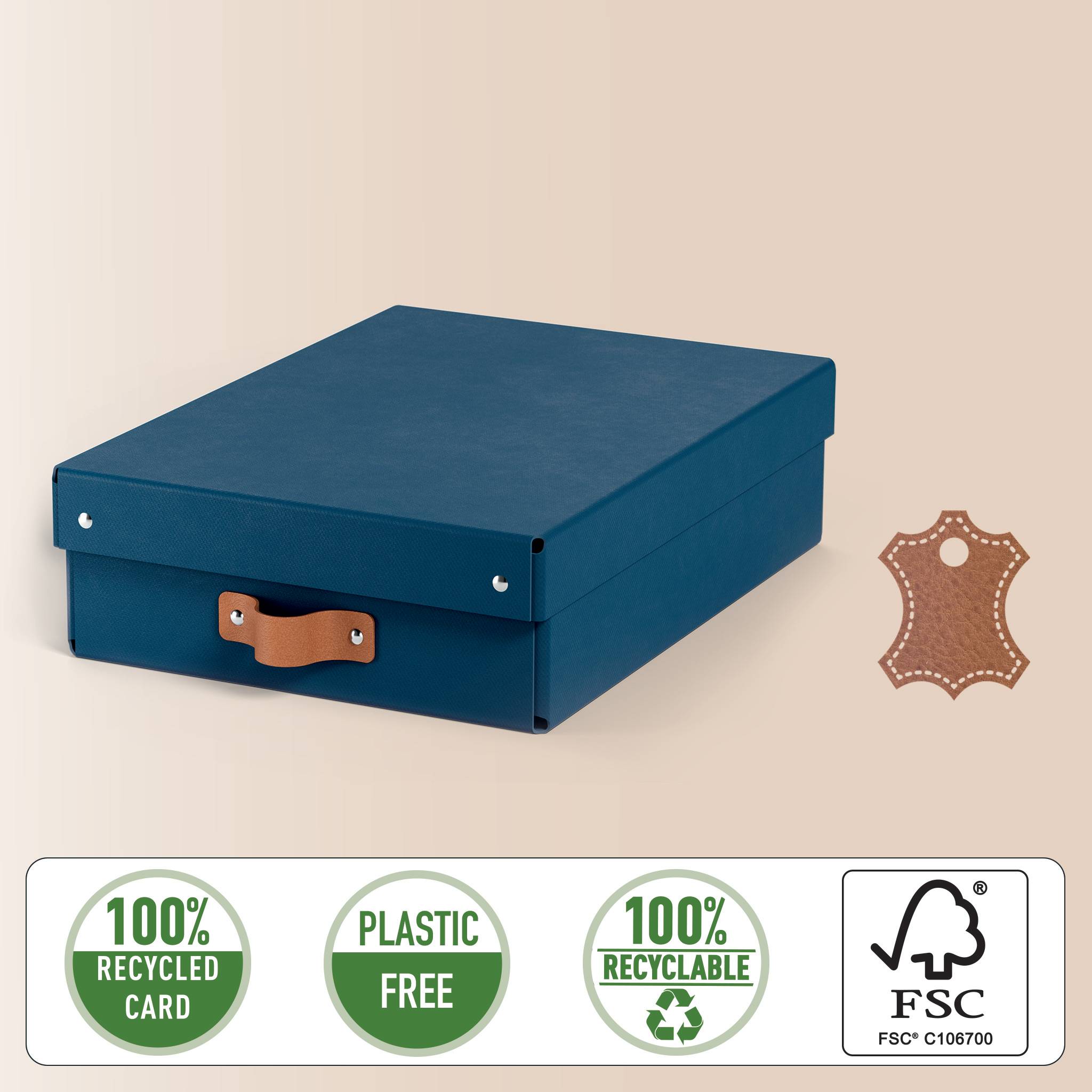 Esselte Leitz Arrchivbox Puro flach mit Klappdeckel 2 Stueck Nachtblau