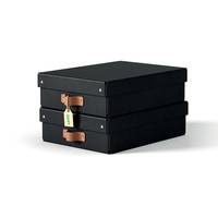 Esselte Leitz Arrchivbox Puro flach mit Klappdeckel 2 Stueck Schwarz
